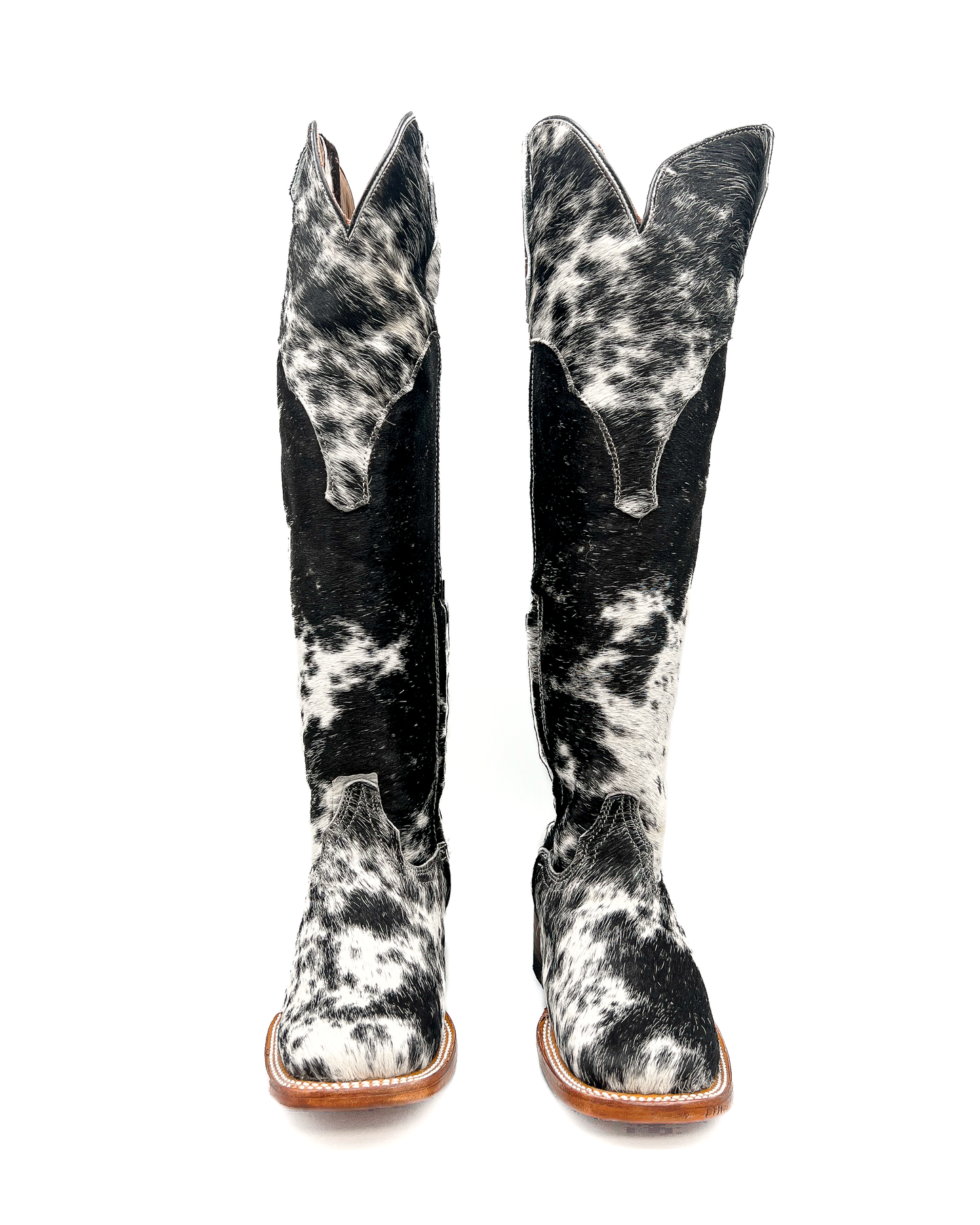 Cowboy Boot Cowhide Tall Square Toe