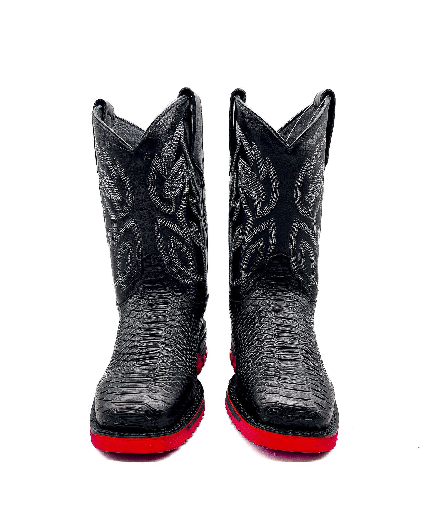 Cowboy Work Boot Matte Black Python Composite Toe