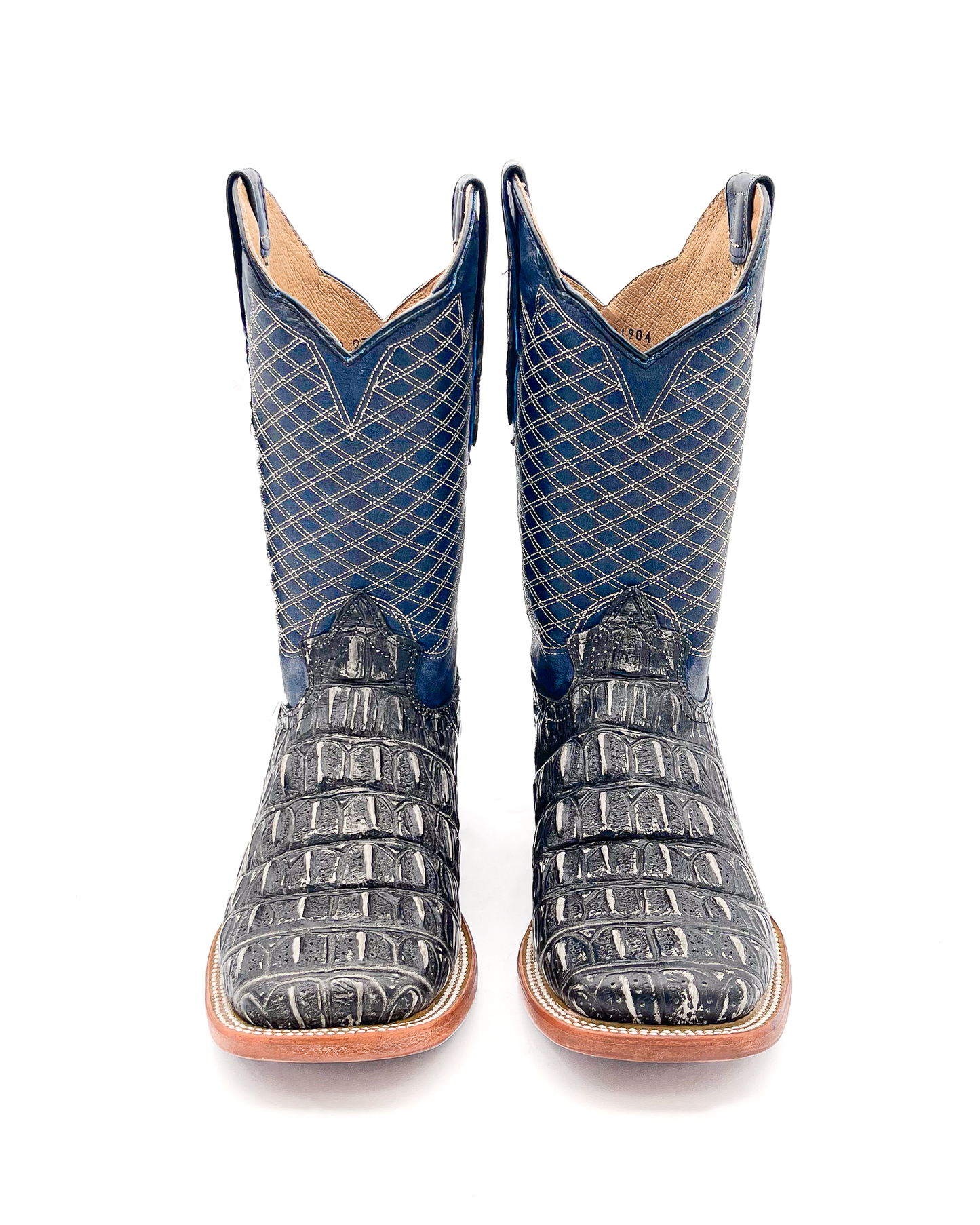 Cowboy Boot Gray Caiman Tail