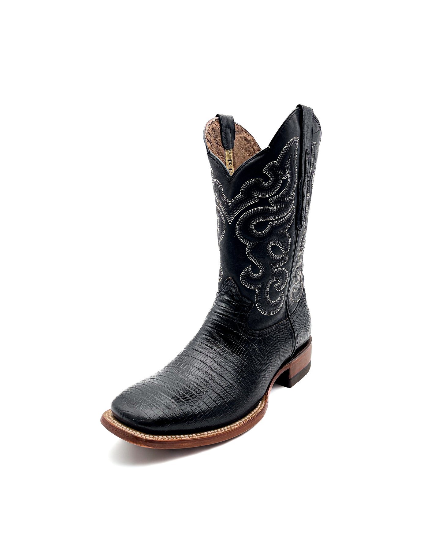 Cowboy Boot Black Lizard