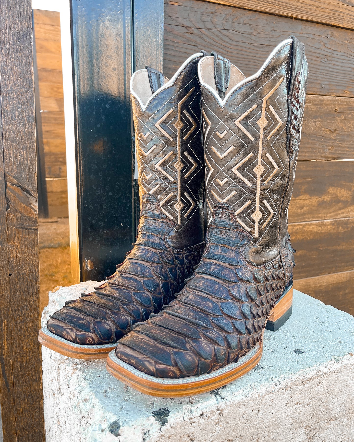 Cowboy Boot Brown Python