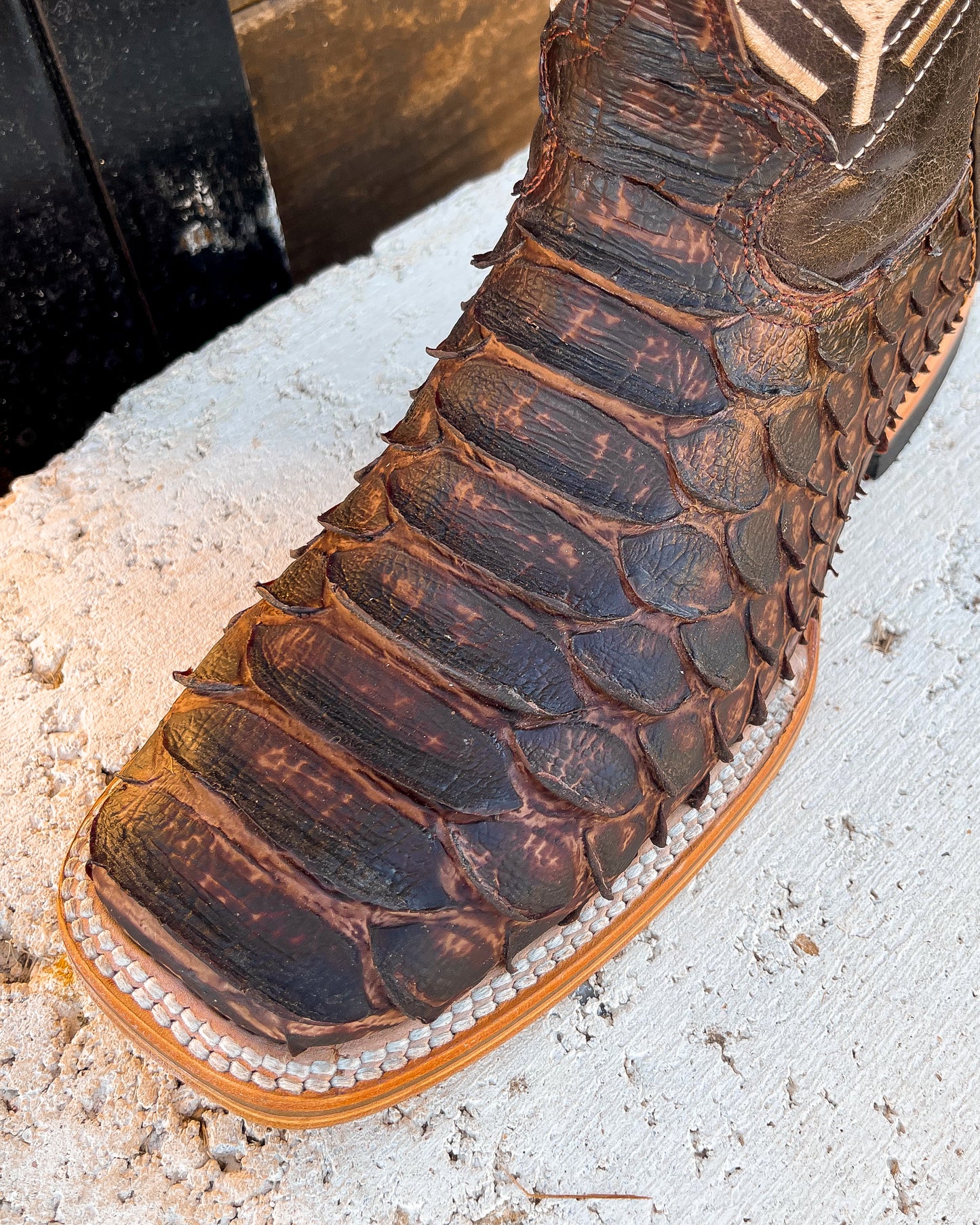 BROWN PYTHON  | MEN SQUARE TOE WESTERN COWBOY BOOTS