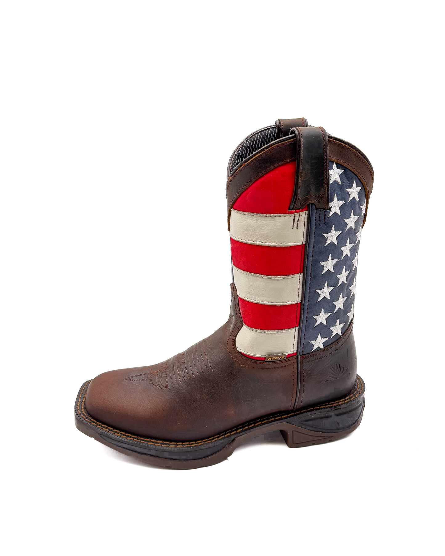 Work Boot Brown USA Flag
