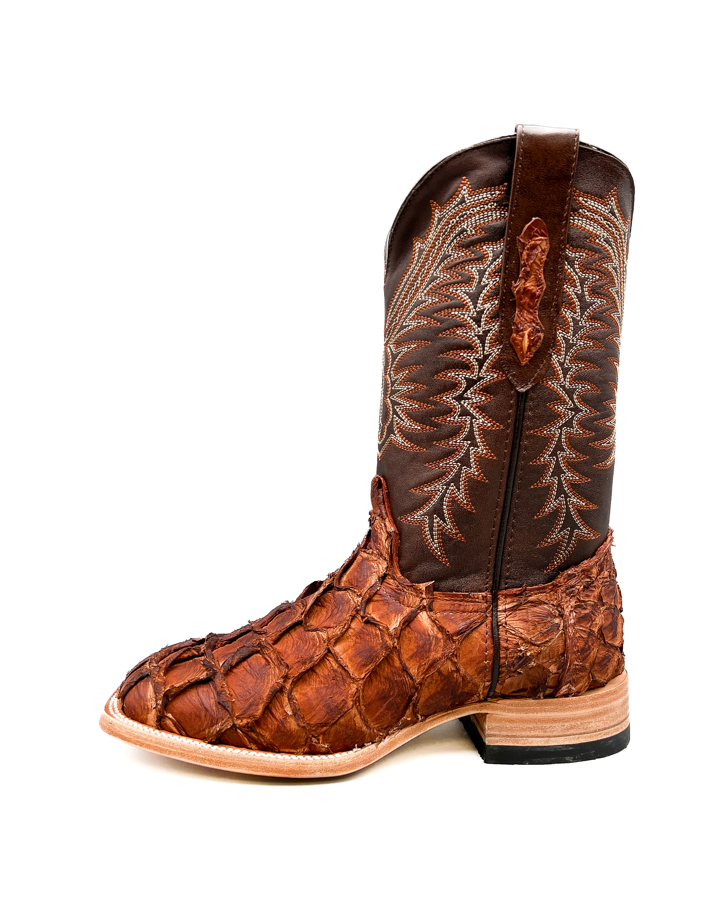 Cowboy Boot Cognac Bass Pirarucu Leather
