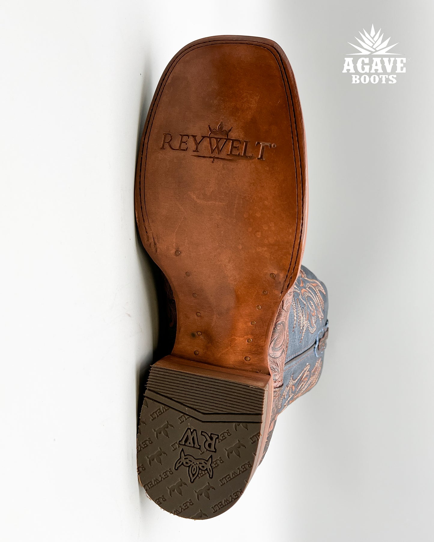 "BROWN" TOOLED LEATHER | MEN SQUARE TOE WESTERN COWBOY BOOTS