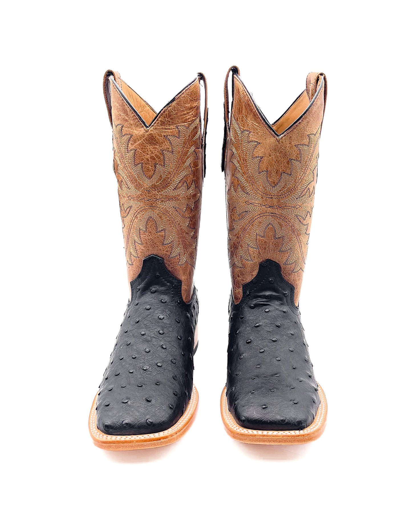 Cowboy Boot Ostrich Black