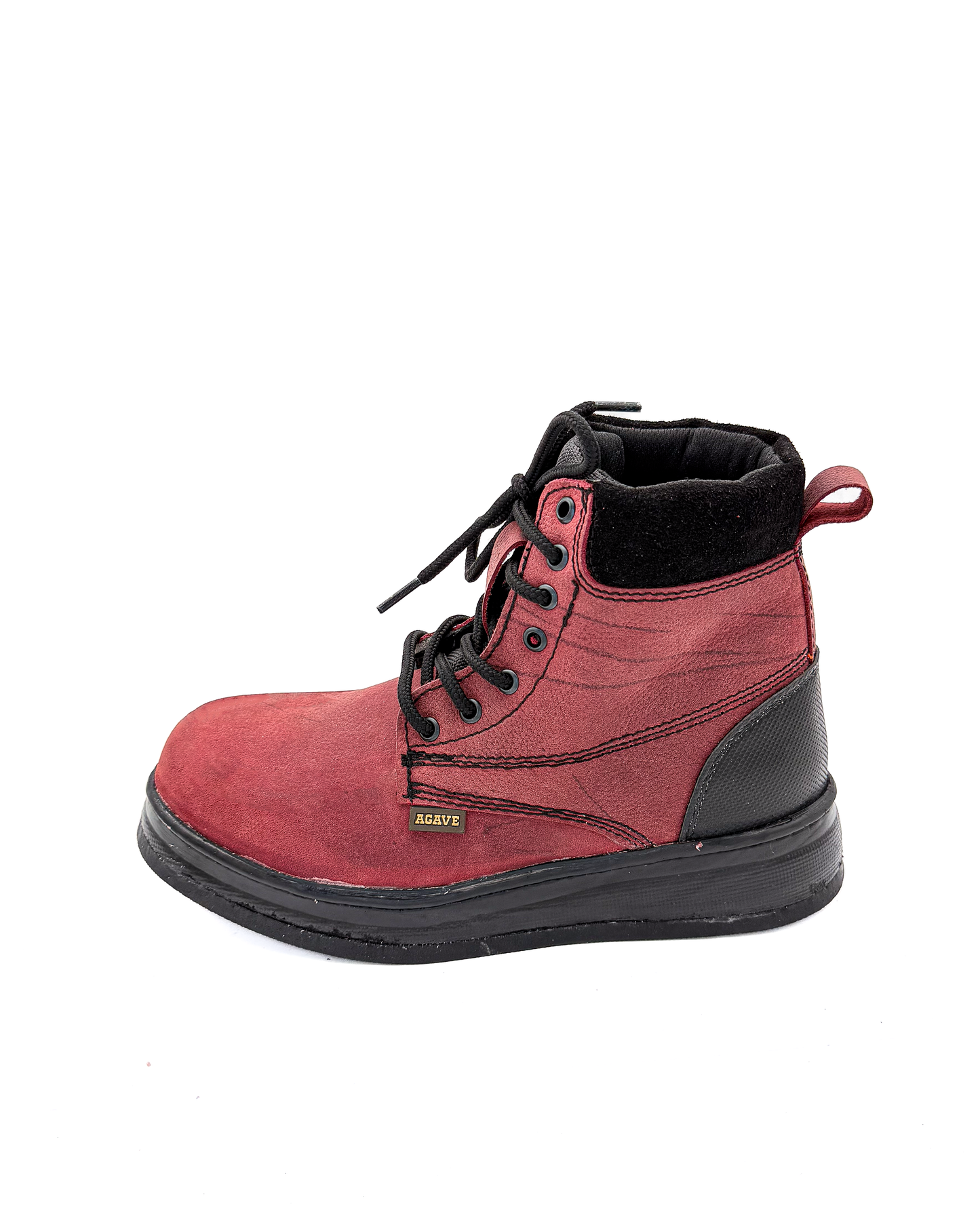 Burgundy Roofing Work Shoe Full Grain Leather Soft Toe Zapato Rufero