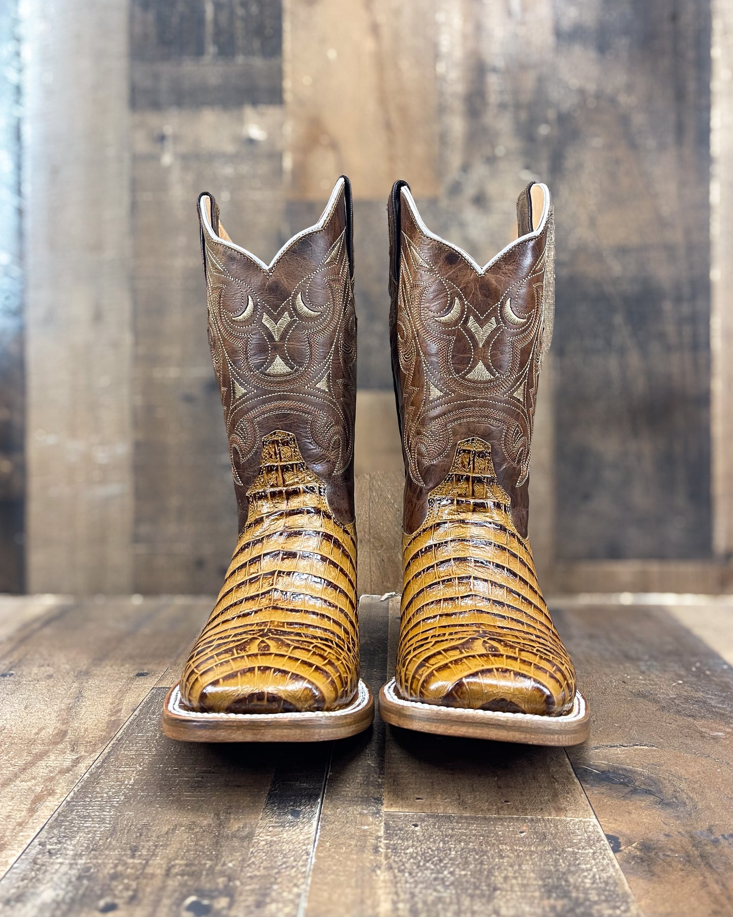 Cowboy Boot Caiman Black Honey