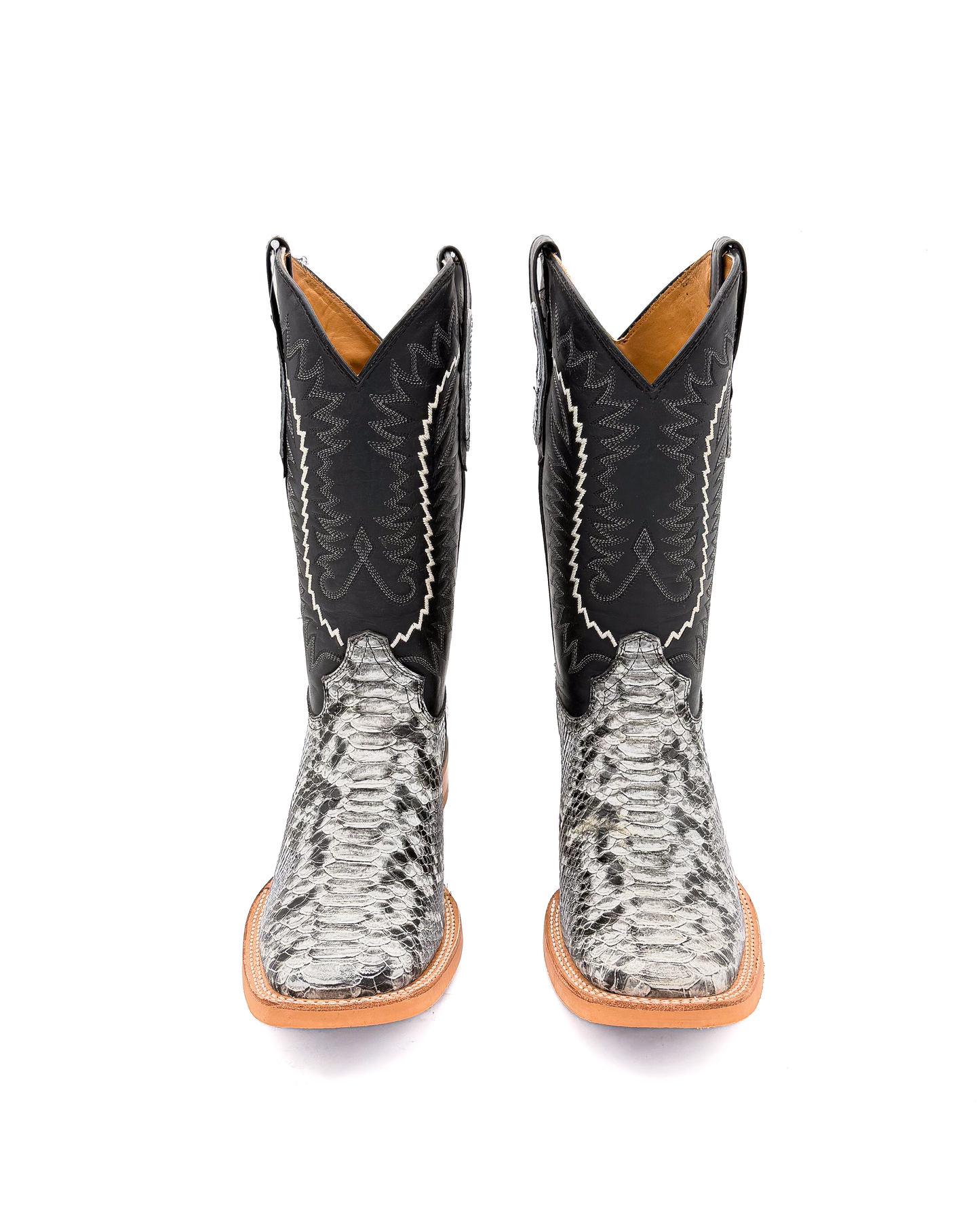 Cowboy Boot White Python Rubber Sole