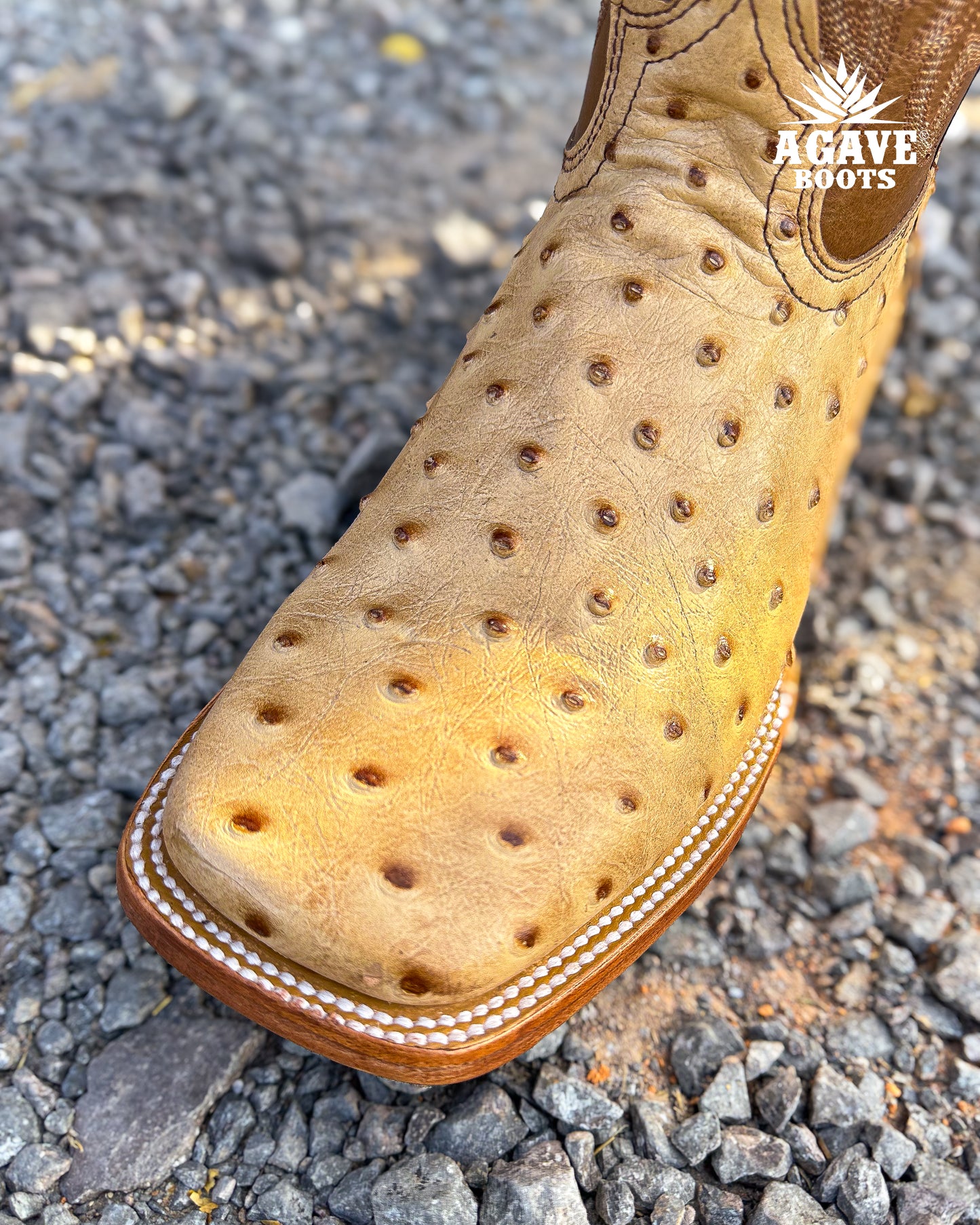 Cowboy Boot Orix Tan Ostrich Light Brown