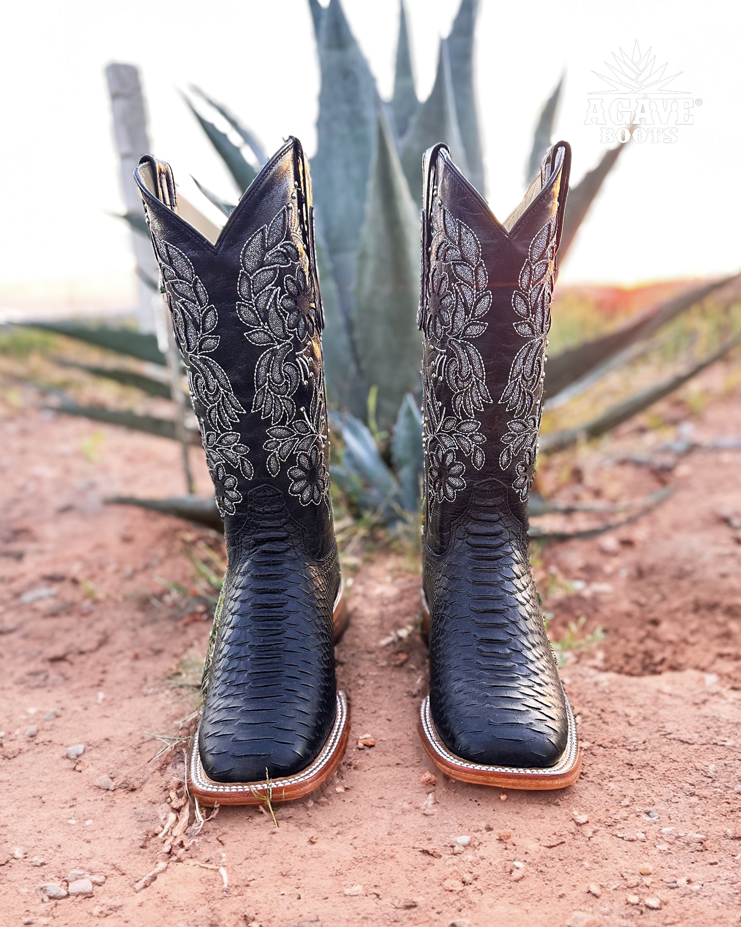 Cowboy Boot Black Phyton