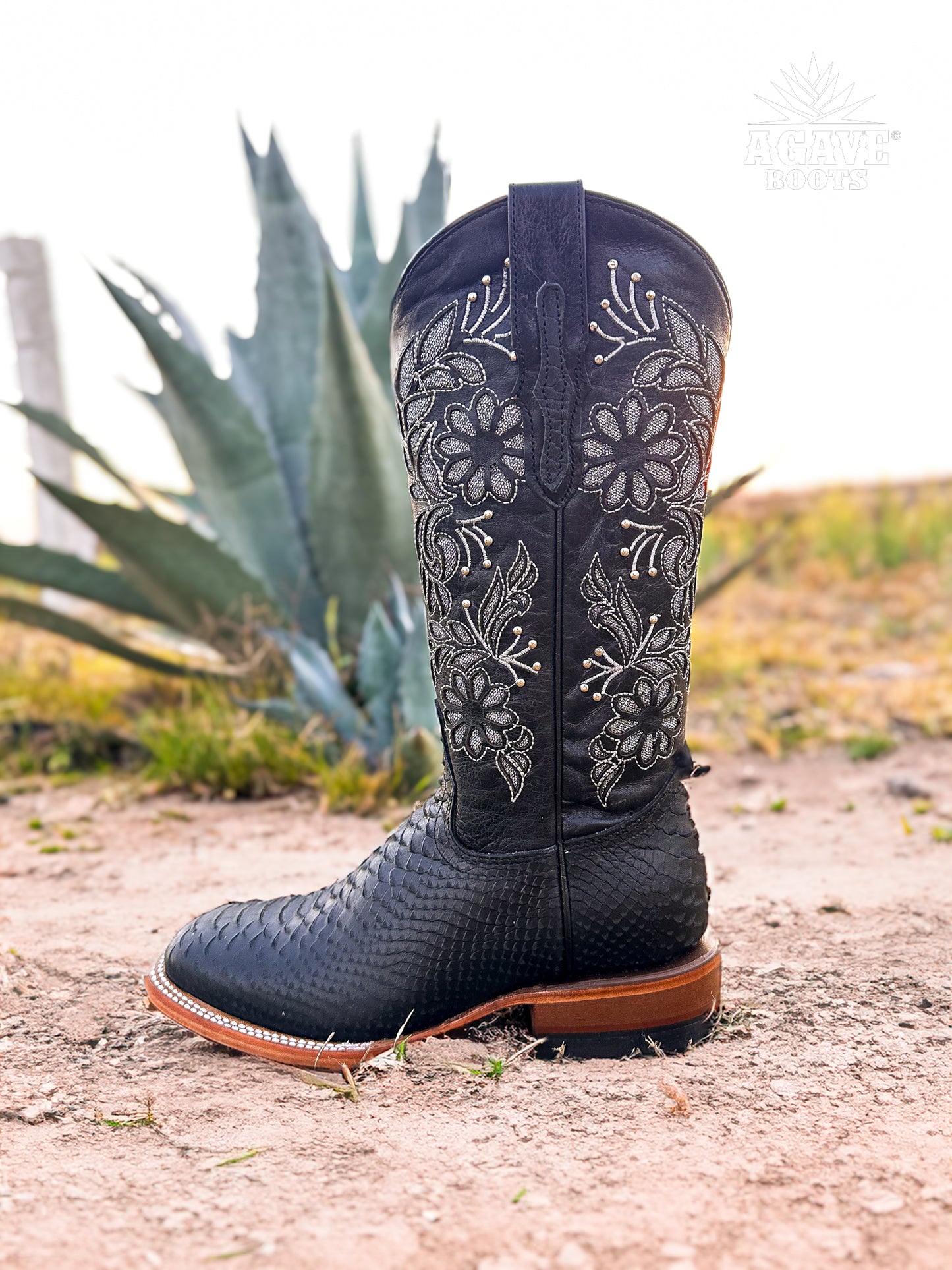 Cowboy Boot Black Phyton