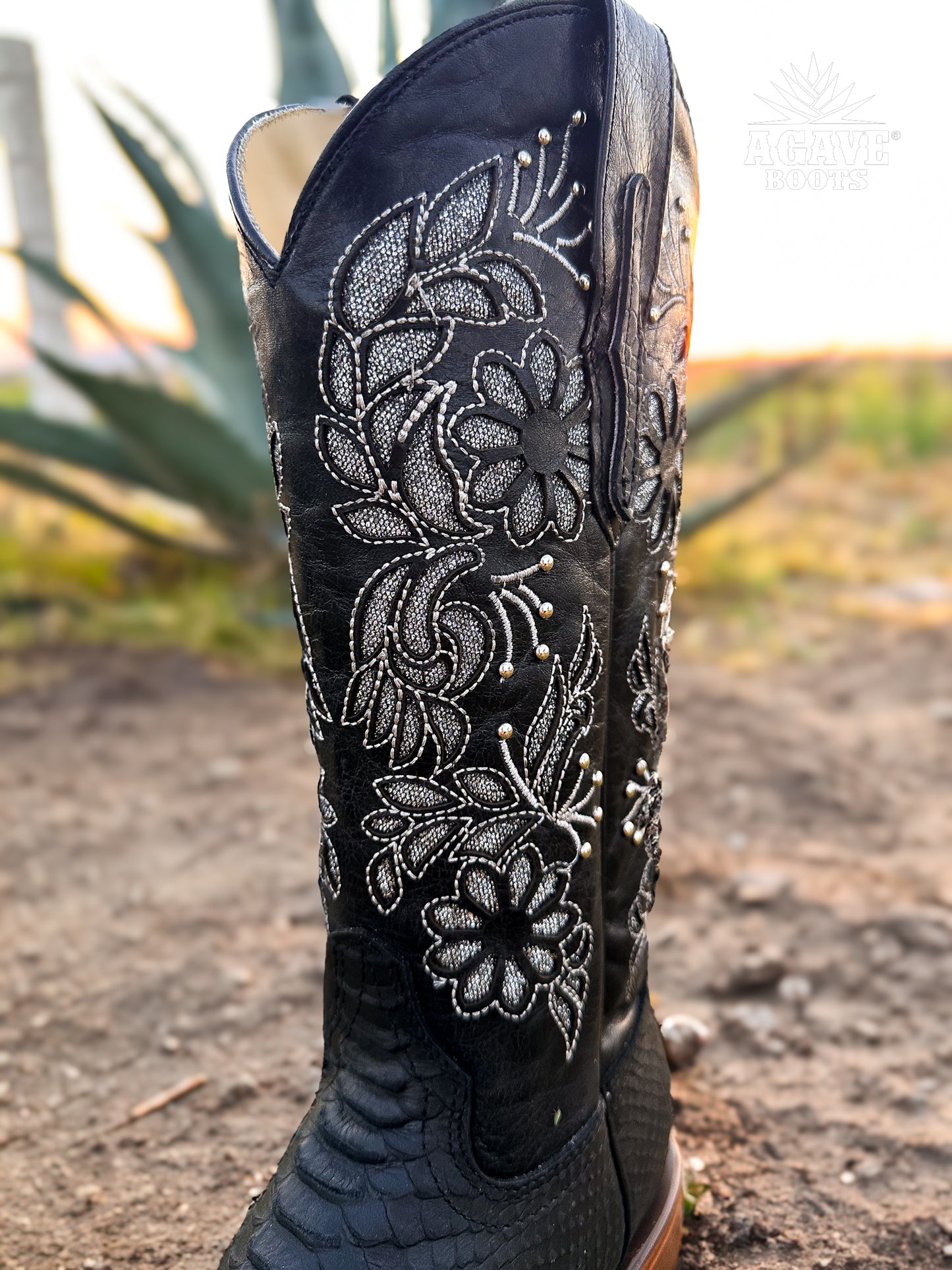 Cowboy Boot Black Phyton