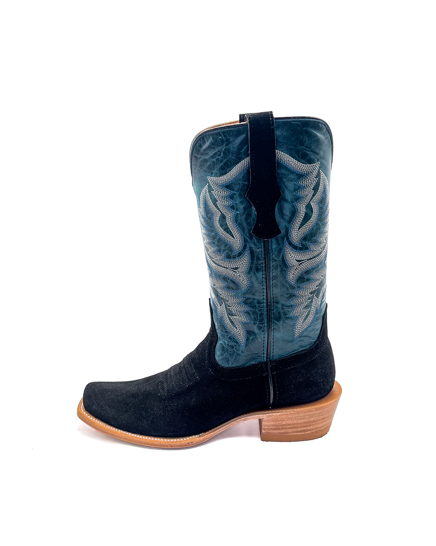 Cowboy Boot Black Rough Out Cutter Toe