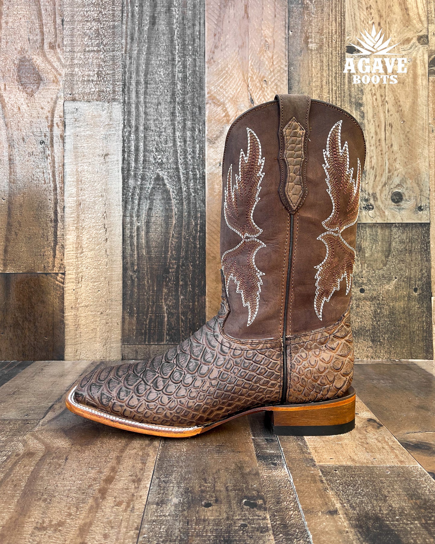 BROWN PYTHON | MEN SQUARE TOE WESTERN COWBOY BOOTS