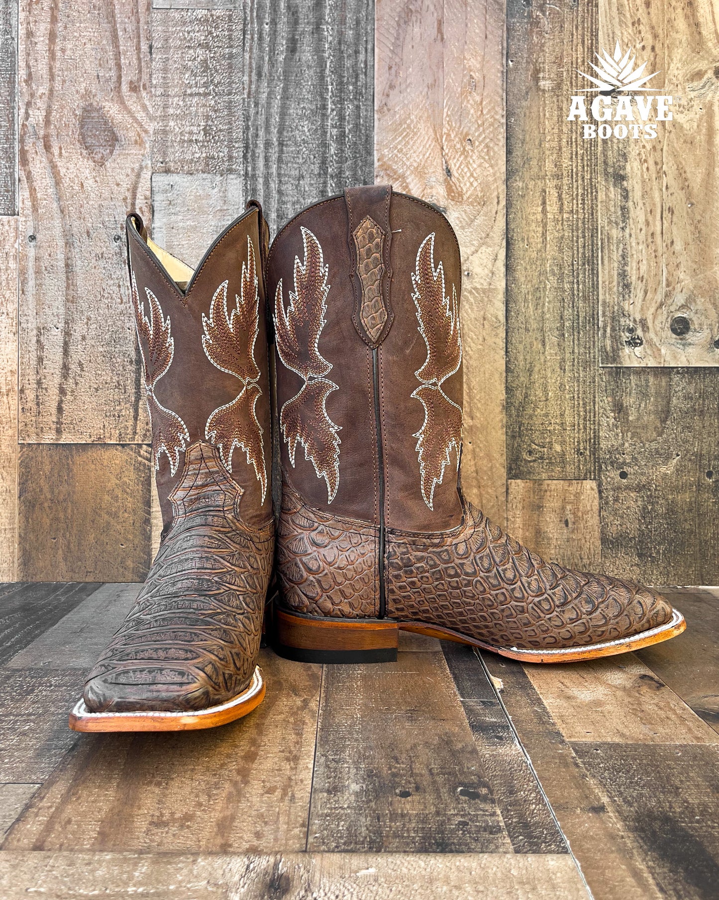 BROWN PYTHON | MEN SQUARE TOE WESTERN COWBOY BOOTS