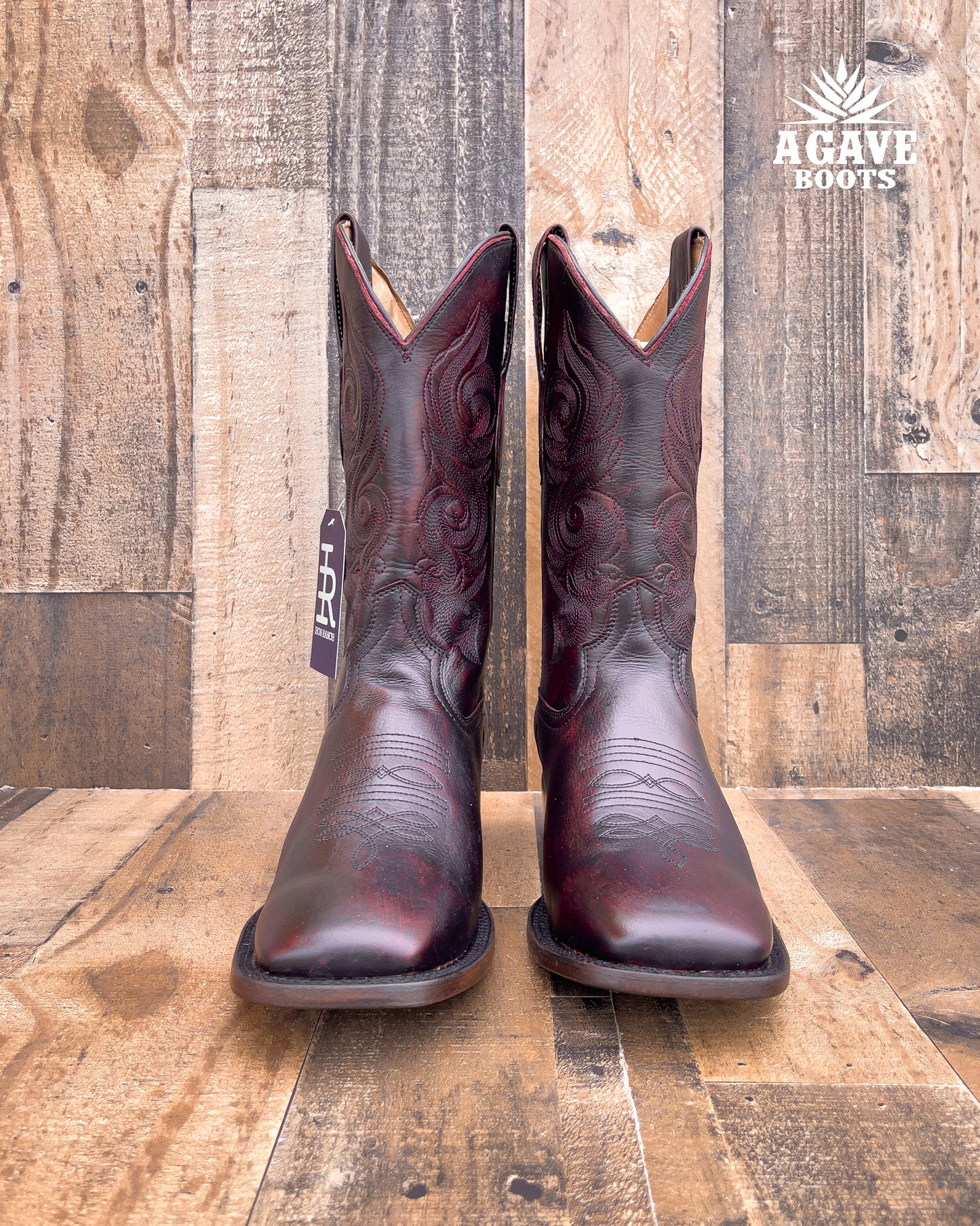 BLACK CHERRY | MEN SQUARE TOE WESTERN COWBOY BOOTS