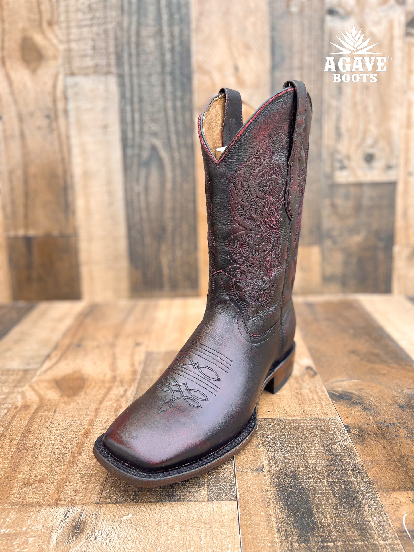 BLACK CHERRY | MEN SQUARE TOE WESTERN COWBOY BOOTS