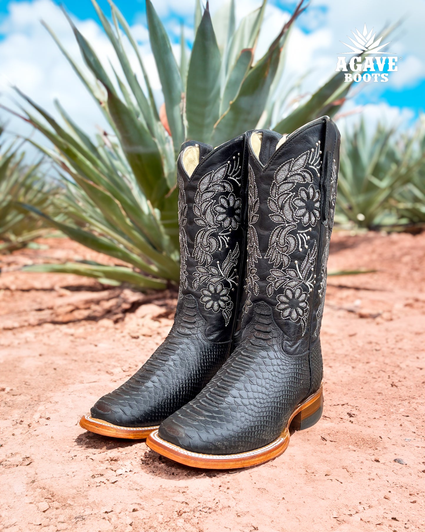 Cowboy Boot Black Phyton