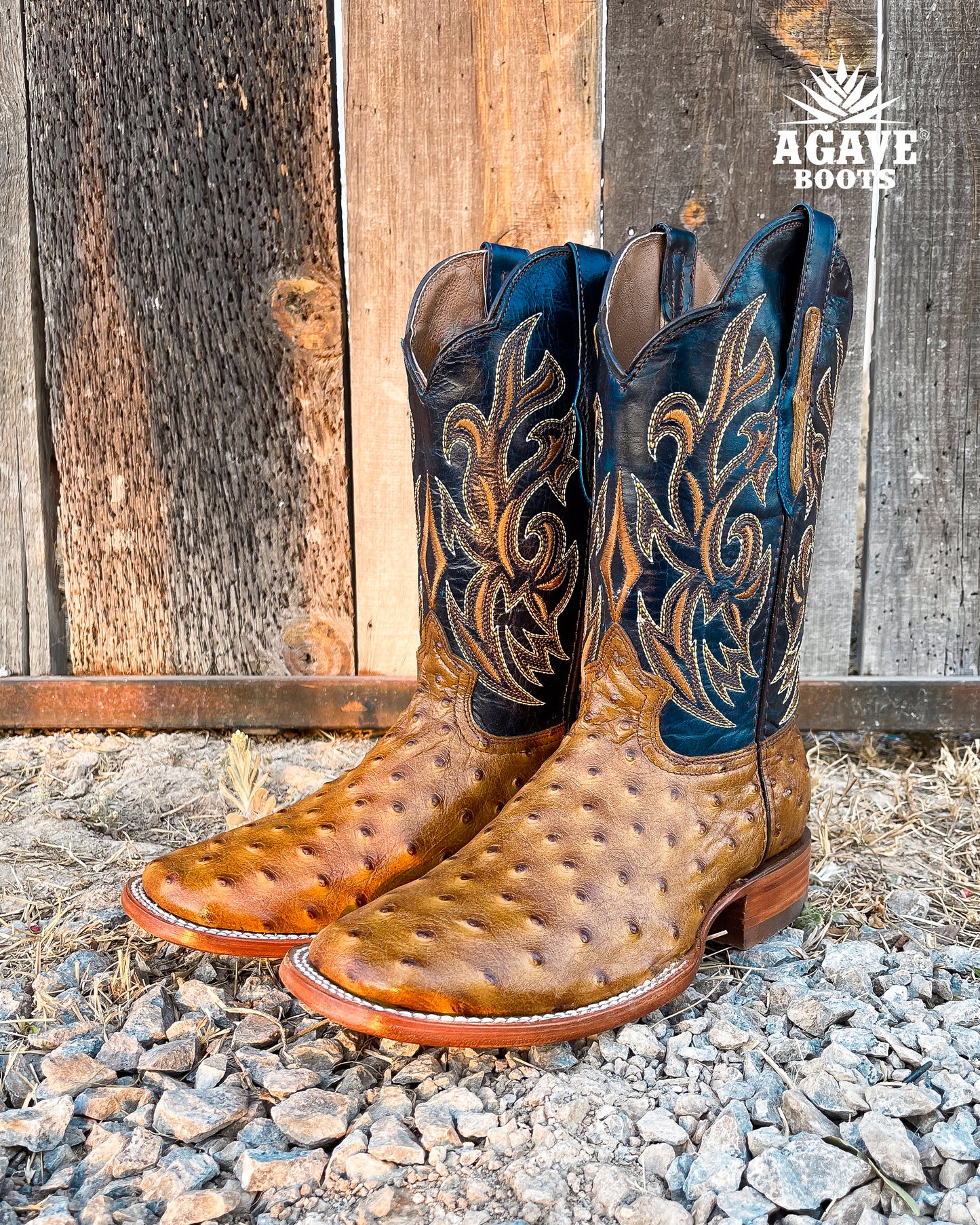 Cowboy Boot Ostrich Light Brown