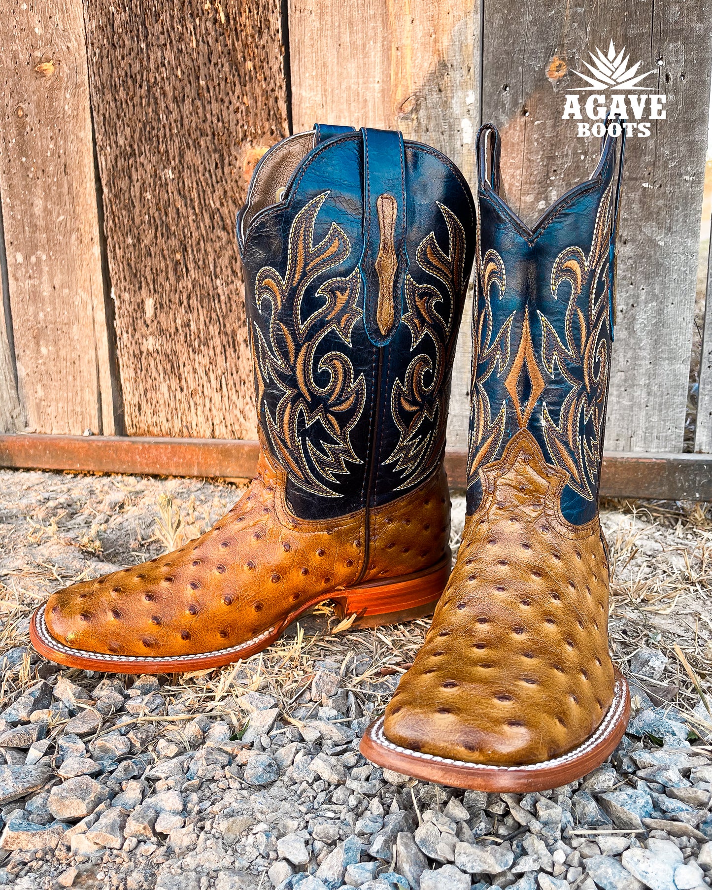 Cowboy Boot Ostrich Light Brown