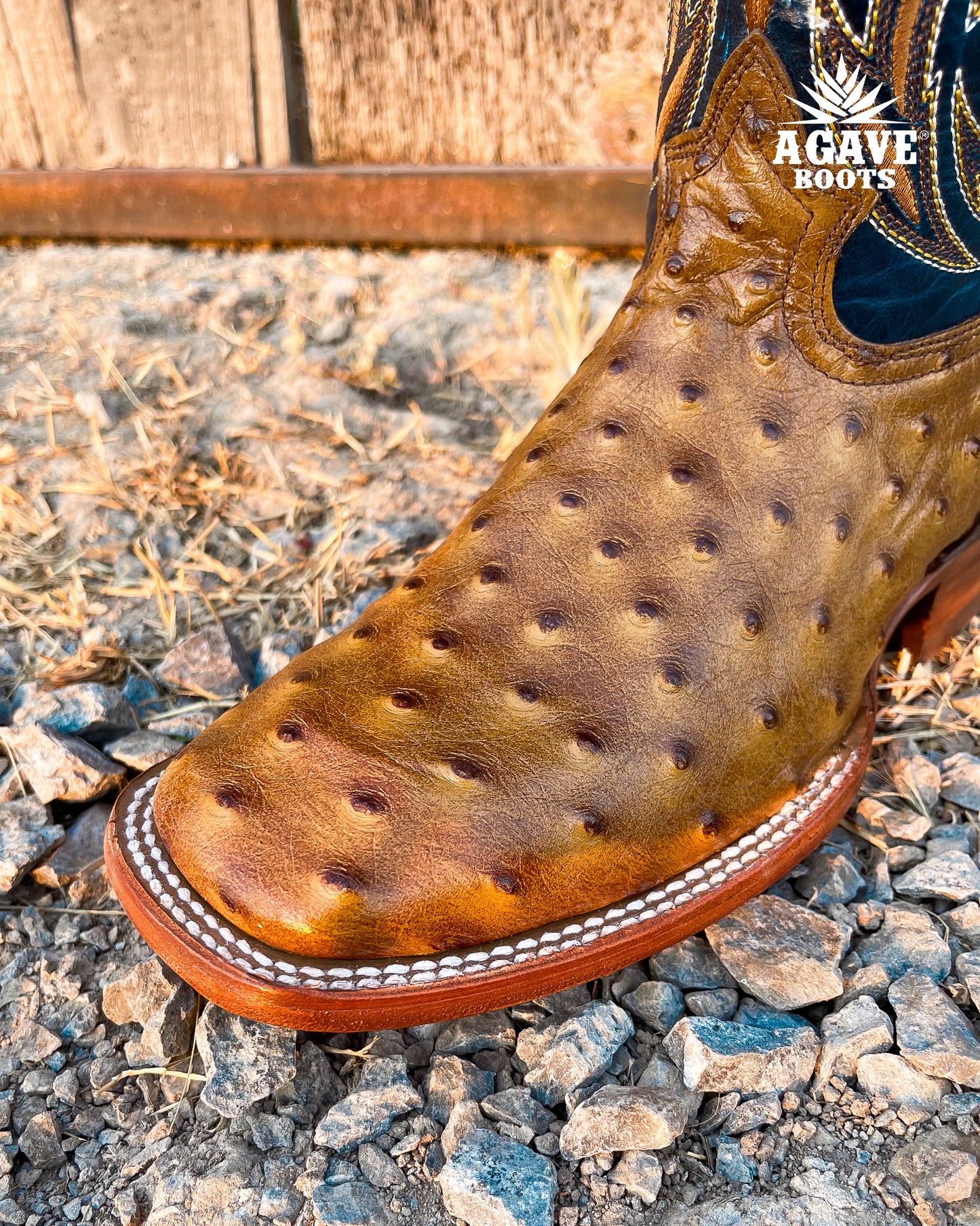 Cowboy Boot Ostrich Light Brown