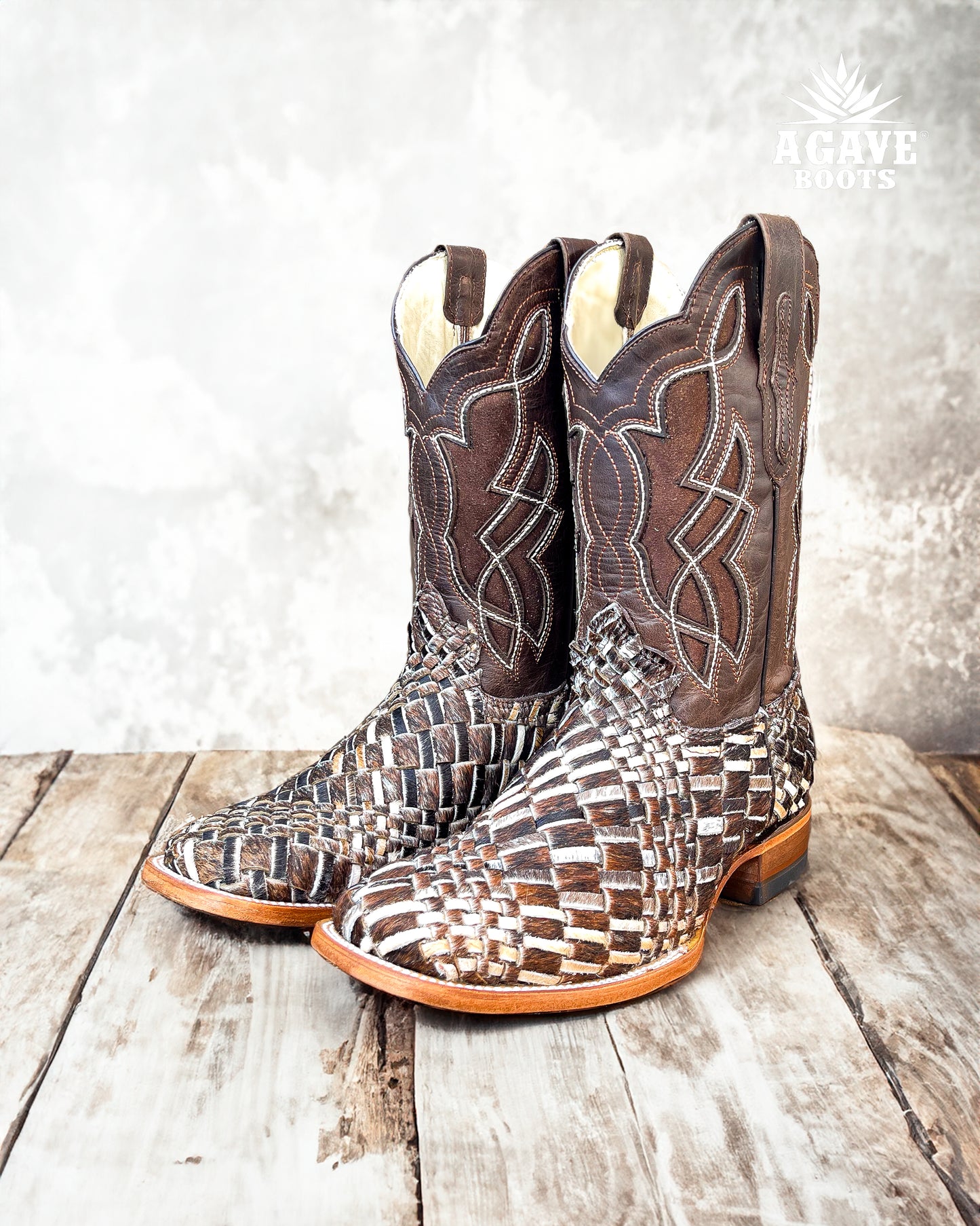 Cowboy Boot Handwoven Cowhide