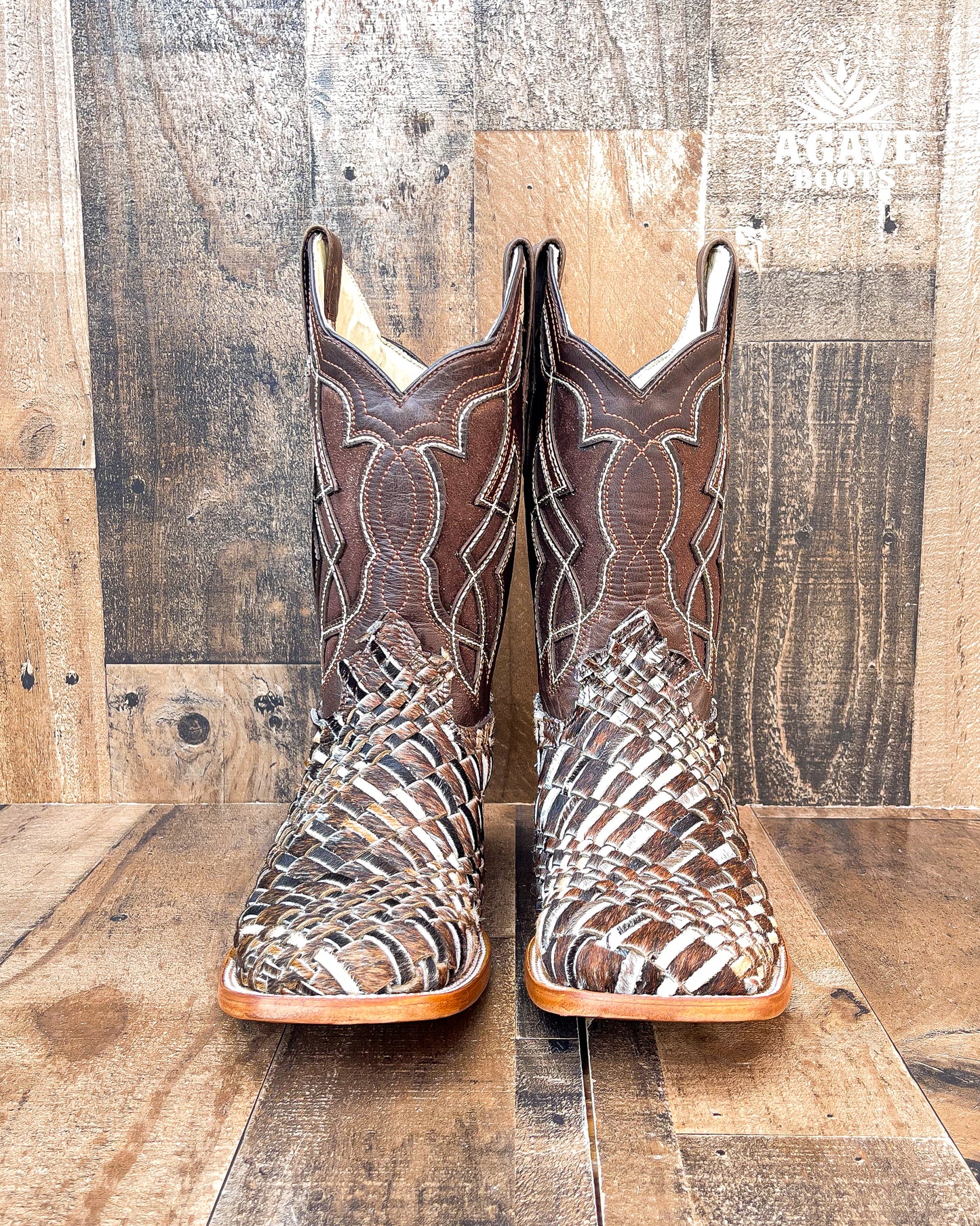 Cowboy Boot Handwoven Cowhide