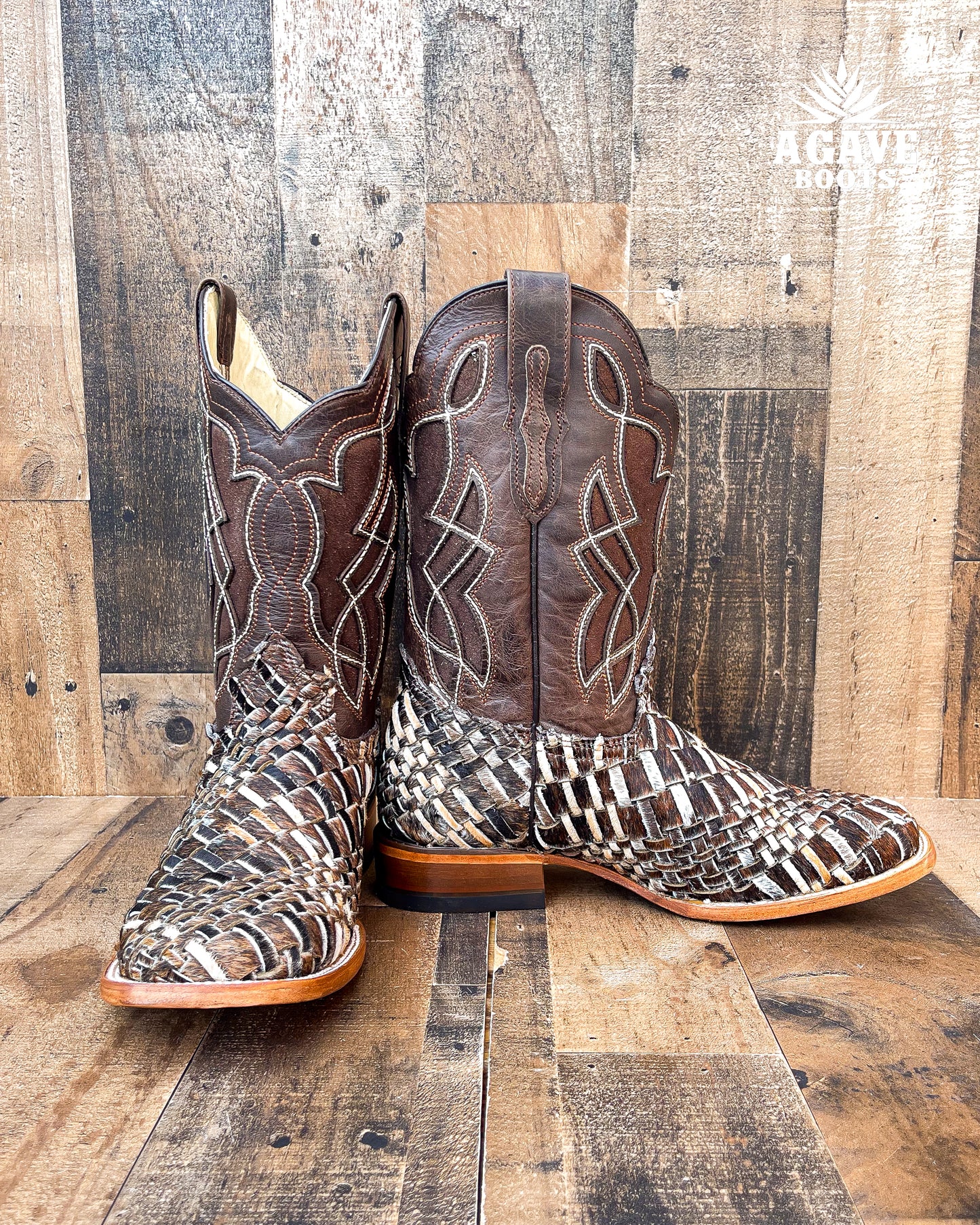 Cowboy Boot Handwoven Cowhide