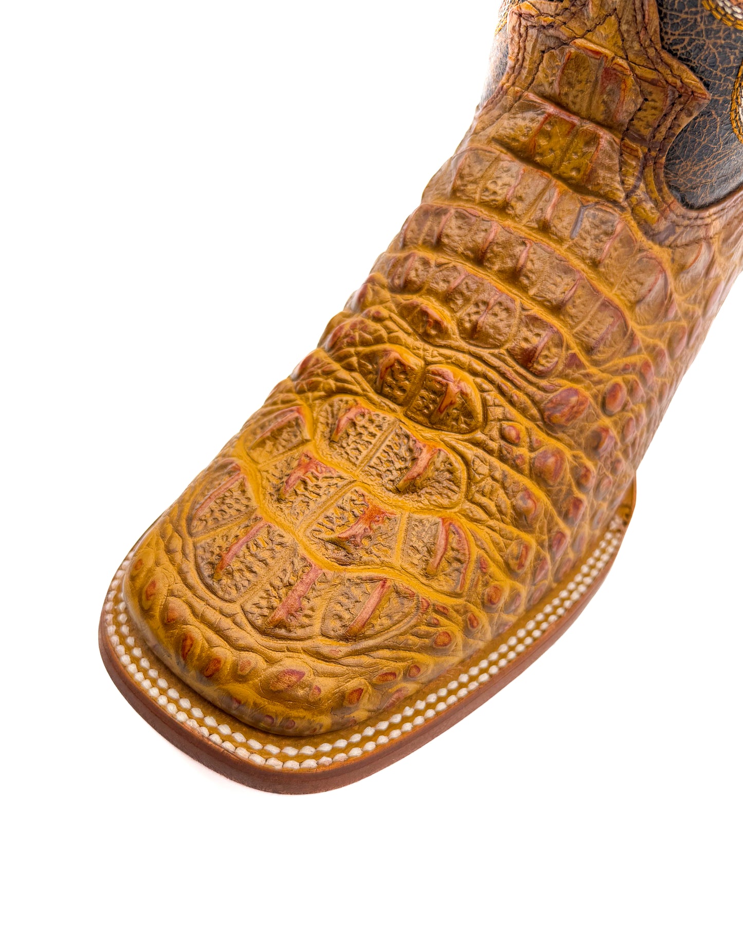 Cowboy Boot Caiman Hornback Neck Honey