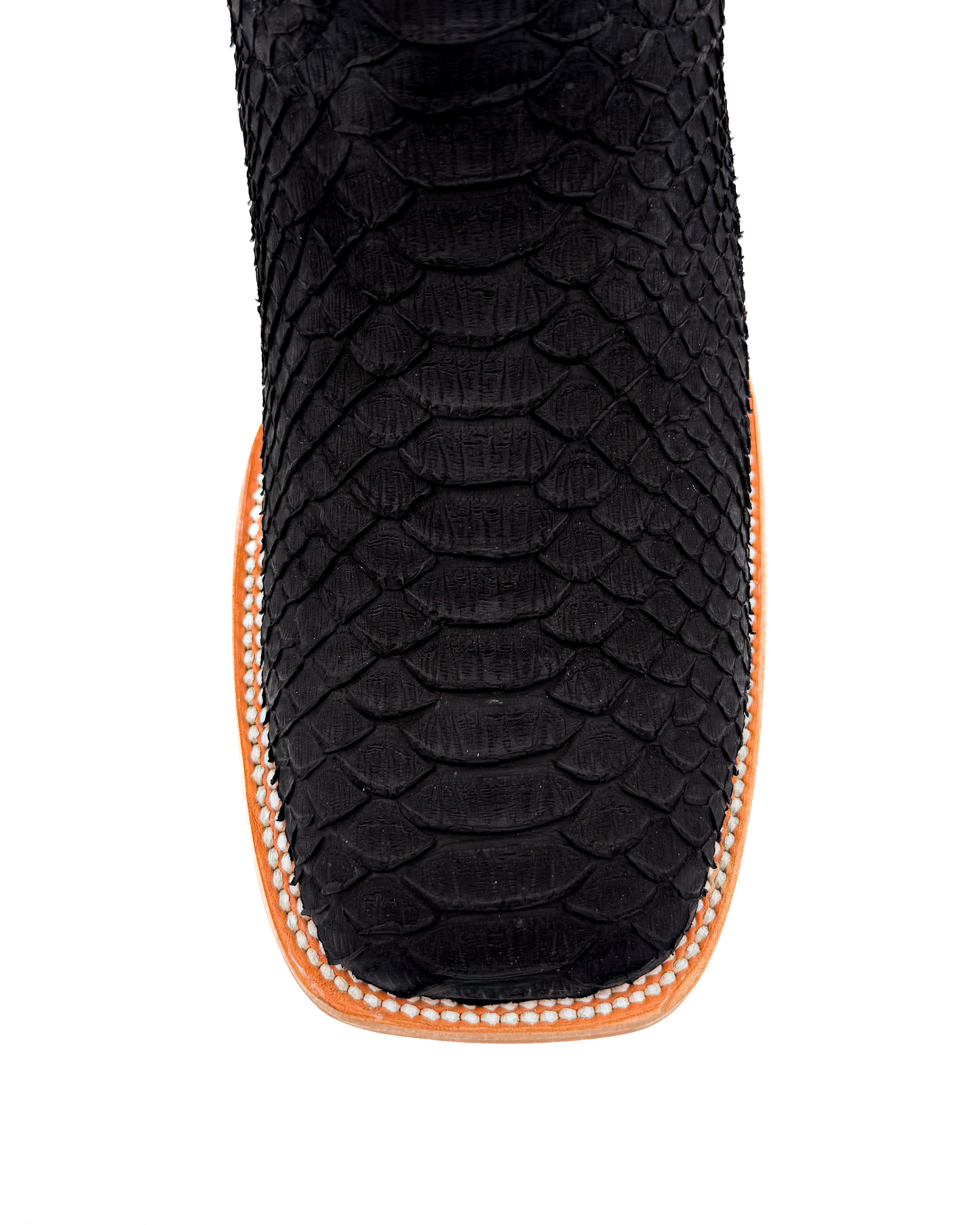 Cowboy Boot Genuine Black Matte Python