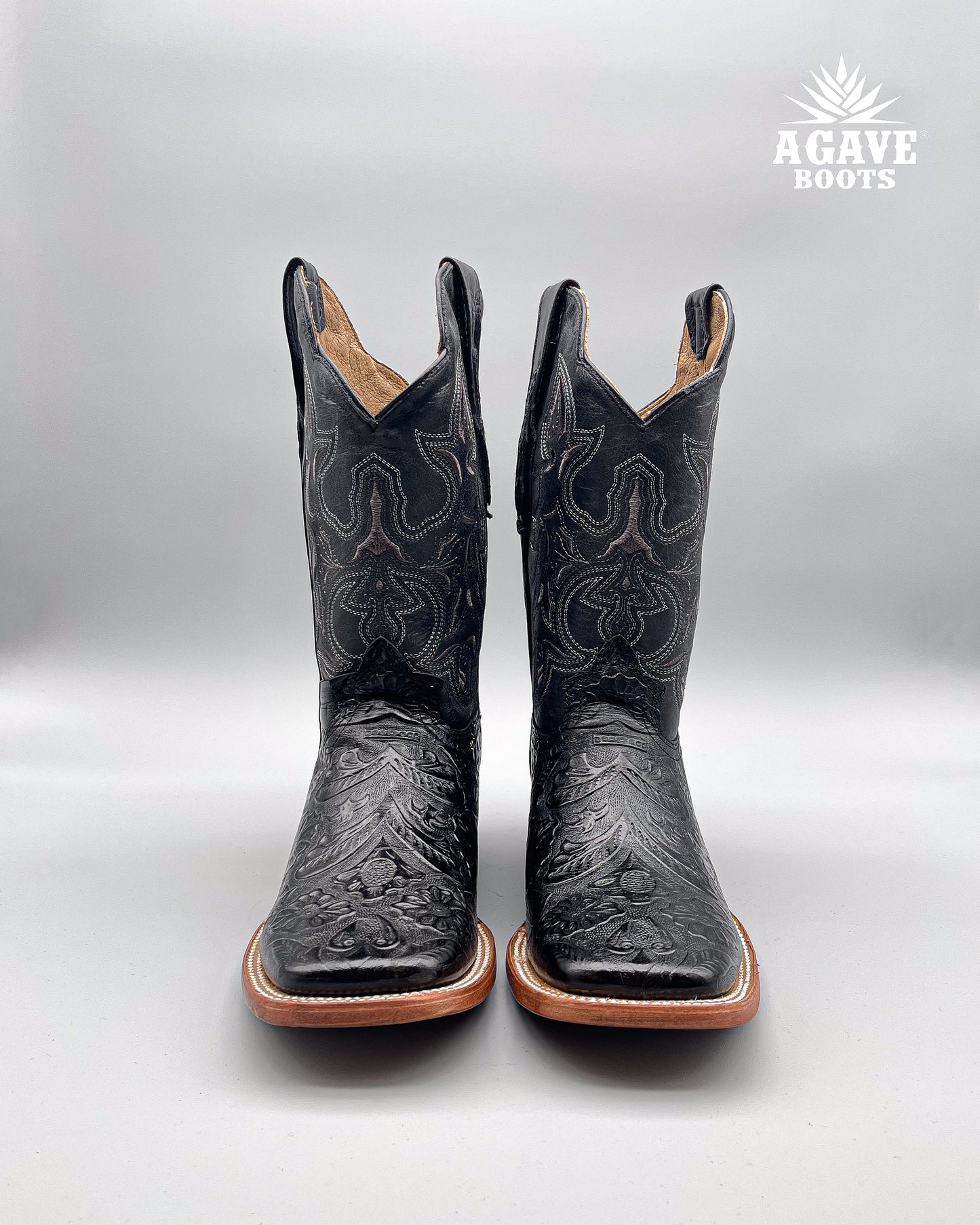 Cowboy Boot Black Tooled