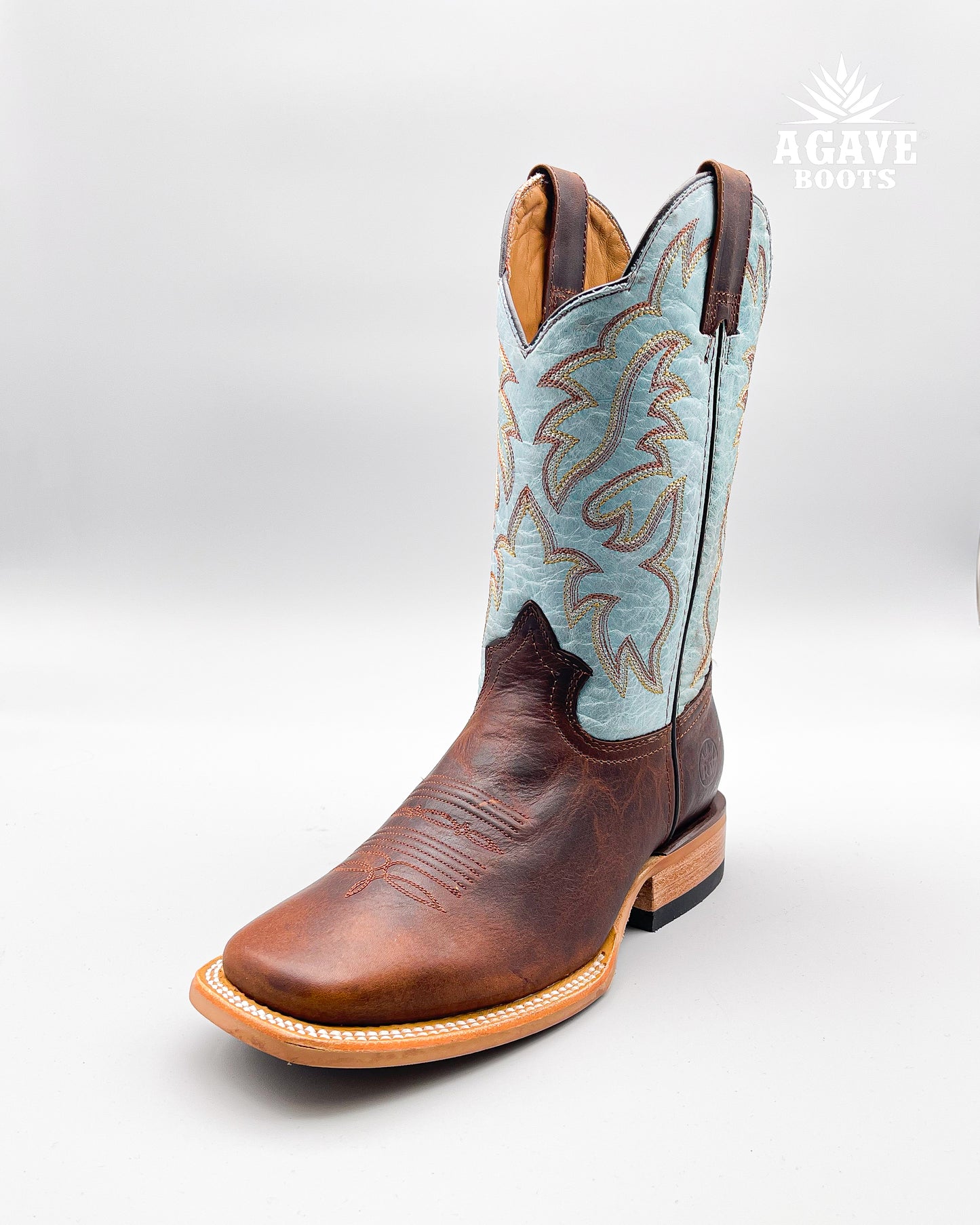 Cowboy Boot Bronco Blue Western Rubber Sole
