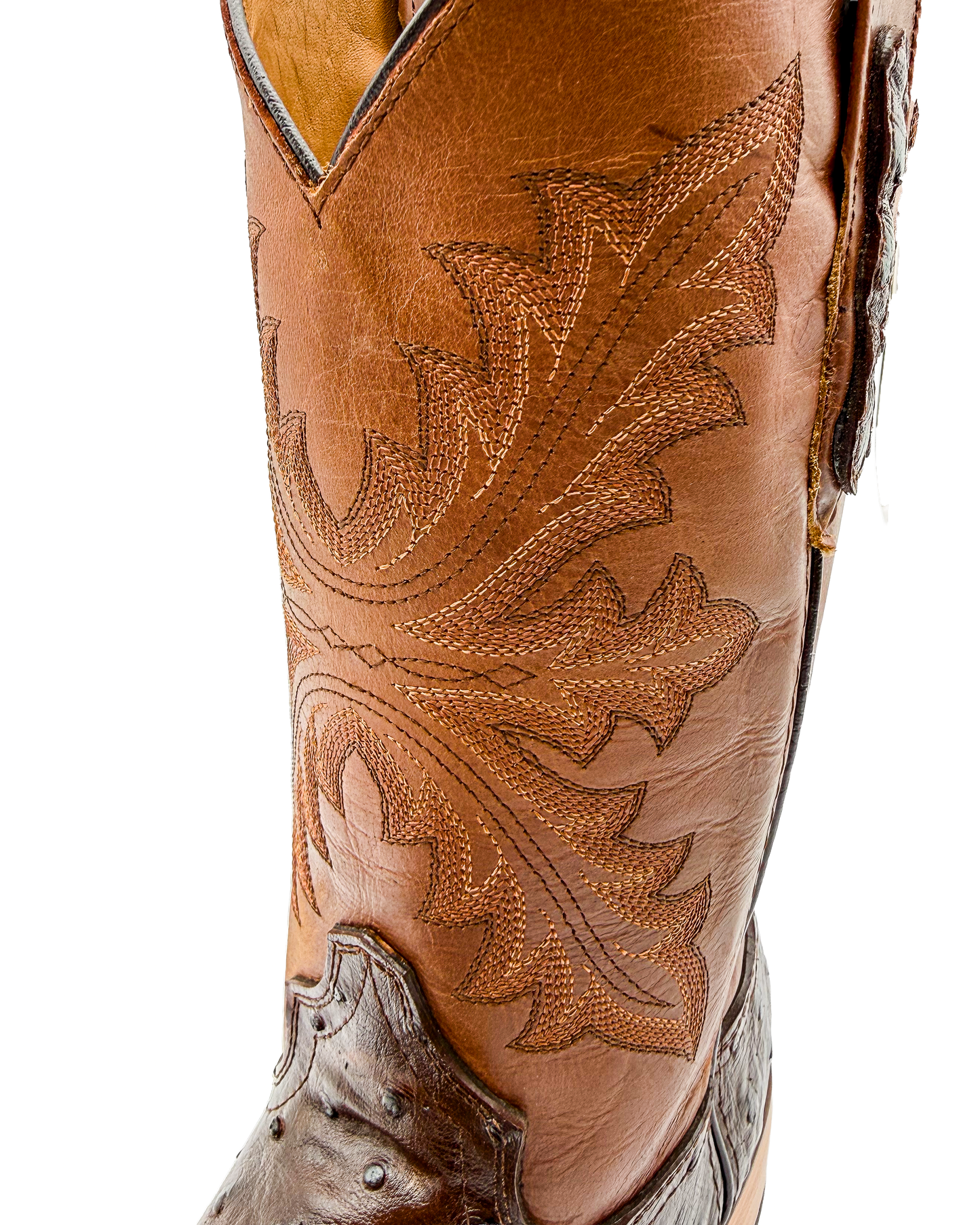 Cowboy Boot Ostrich Brown