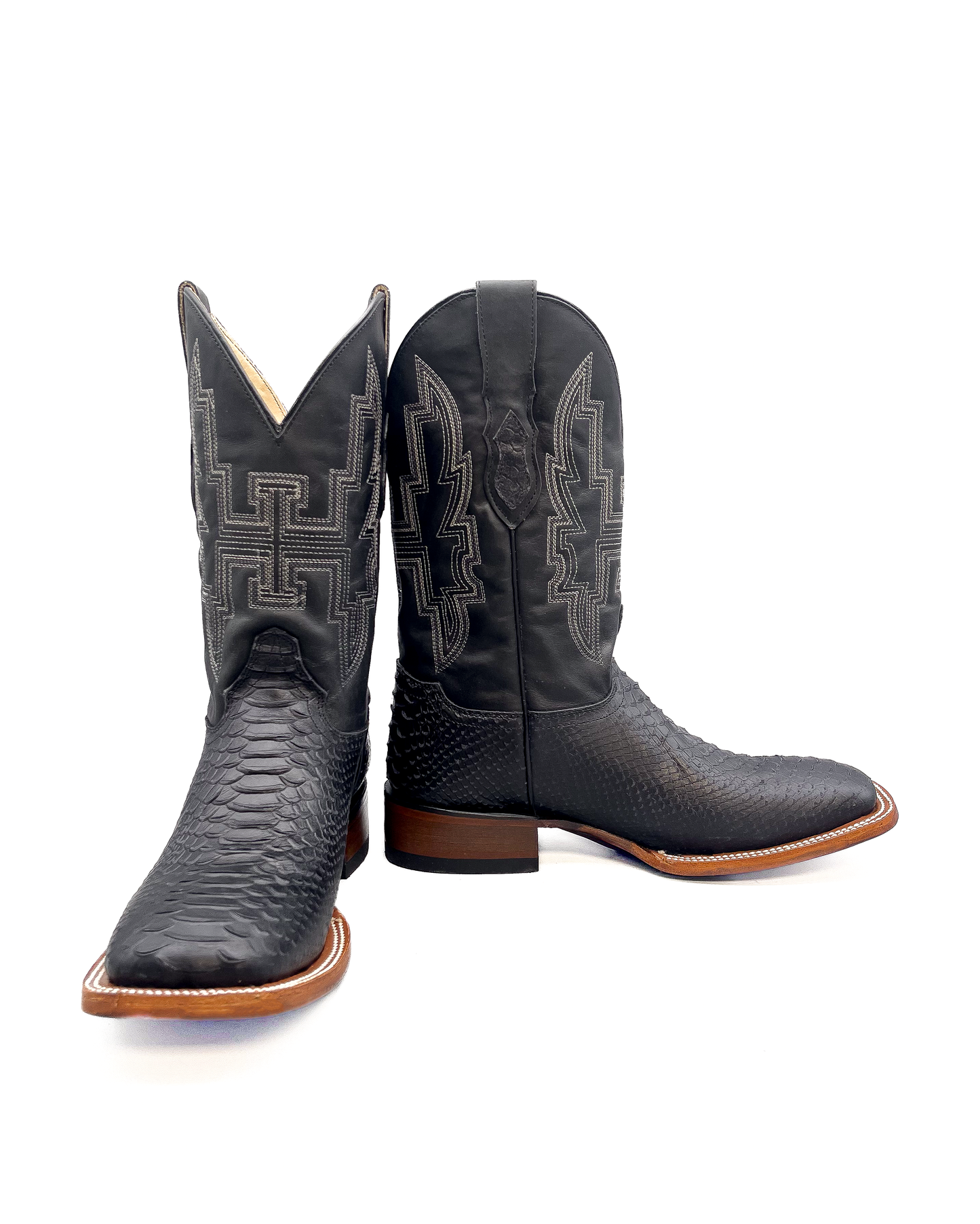 Cowboy Boot Black Python