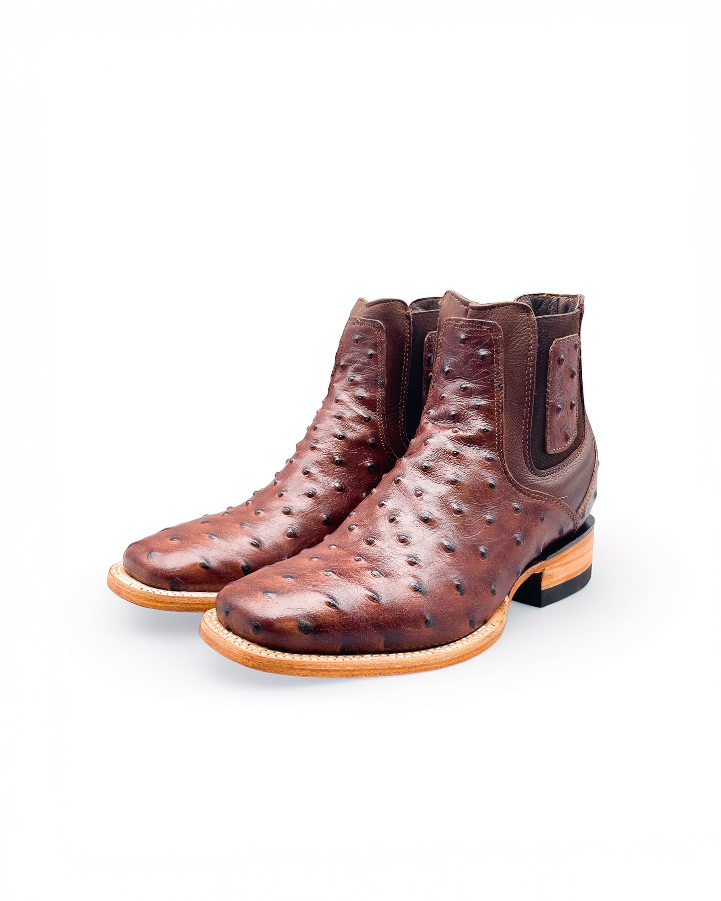 Ankle Boot Brown Ostrich
