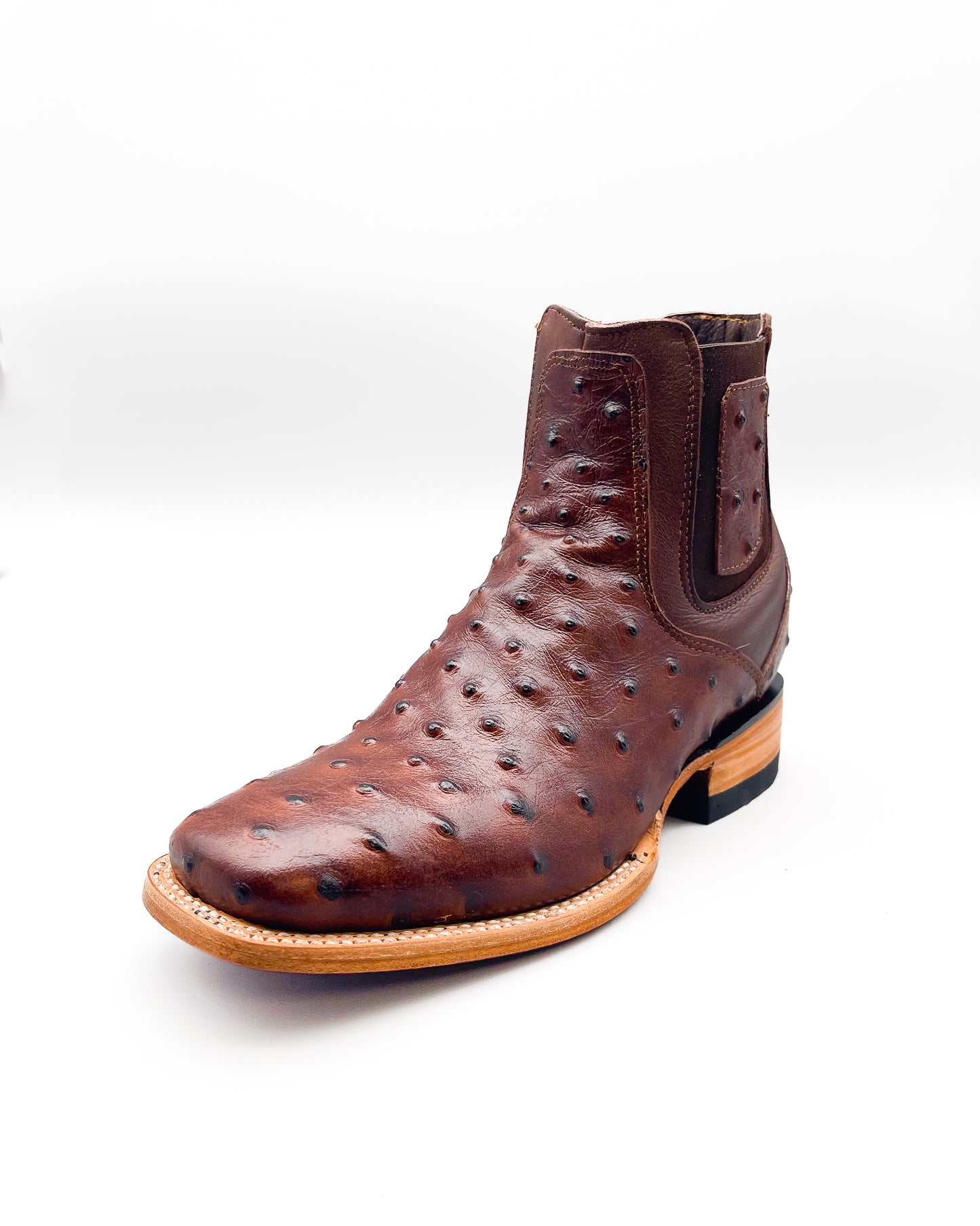 Ankle Boot Brown Ostrich