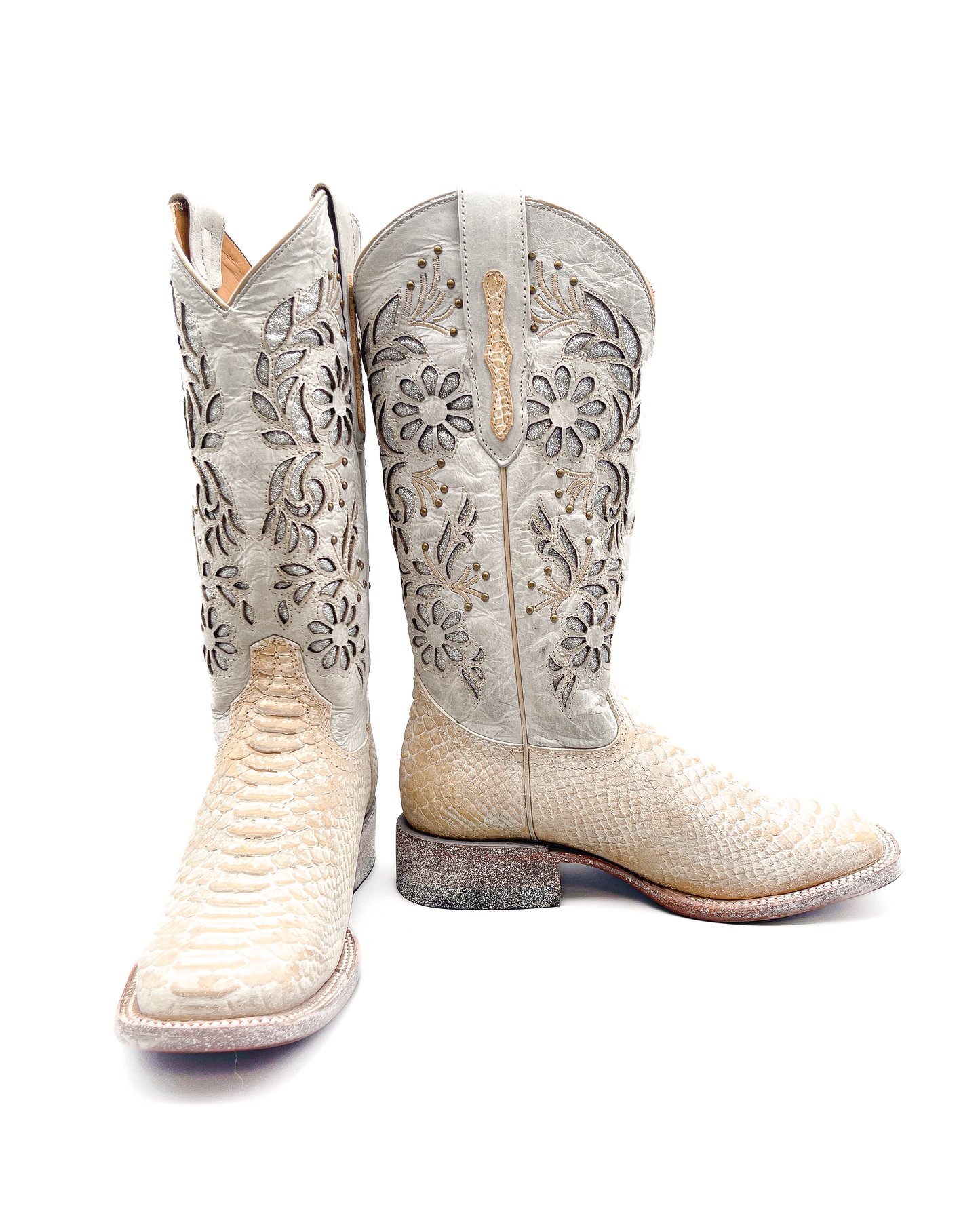 Cowboy Boot White Rustic Orix Python