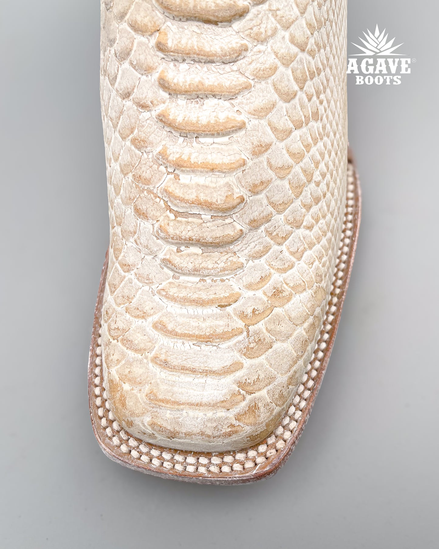 Cowboy Boot White Rustic Orix Python