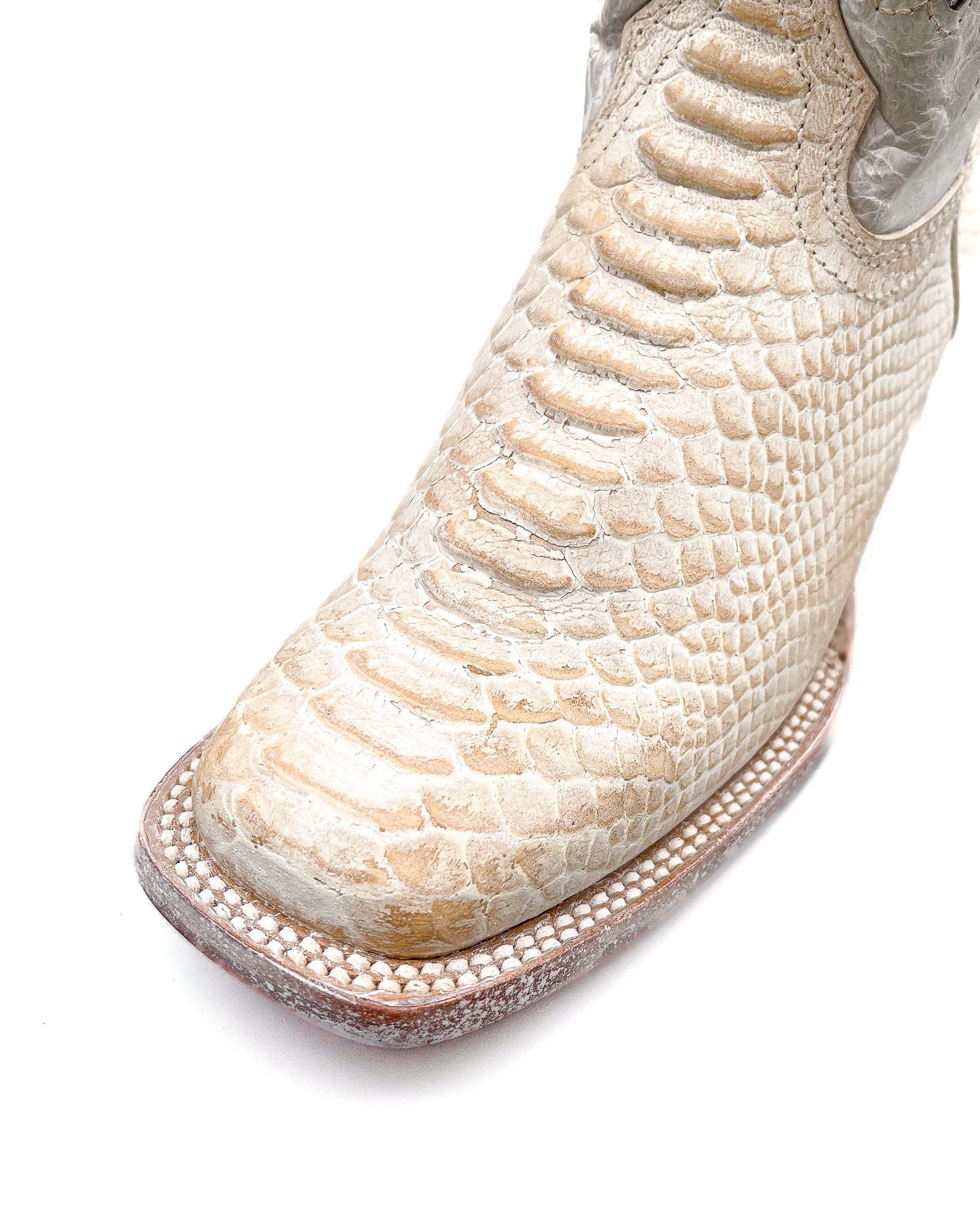 Cowboy Boot White Rustic Orix Python