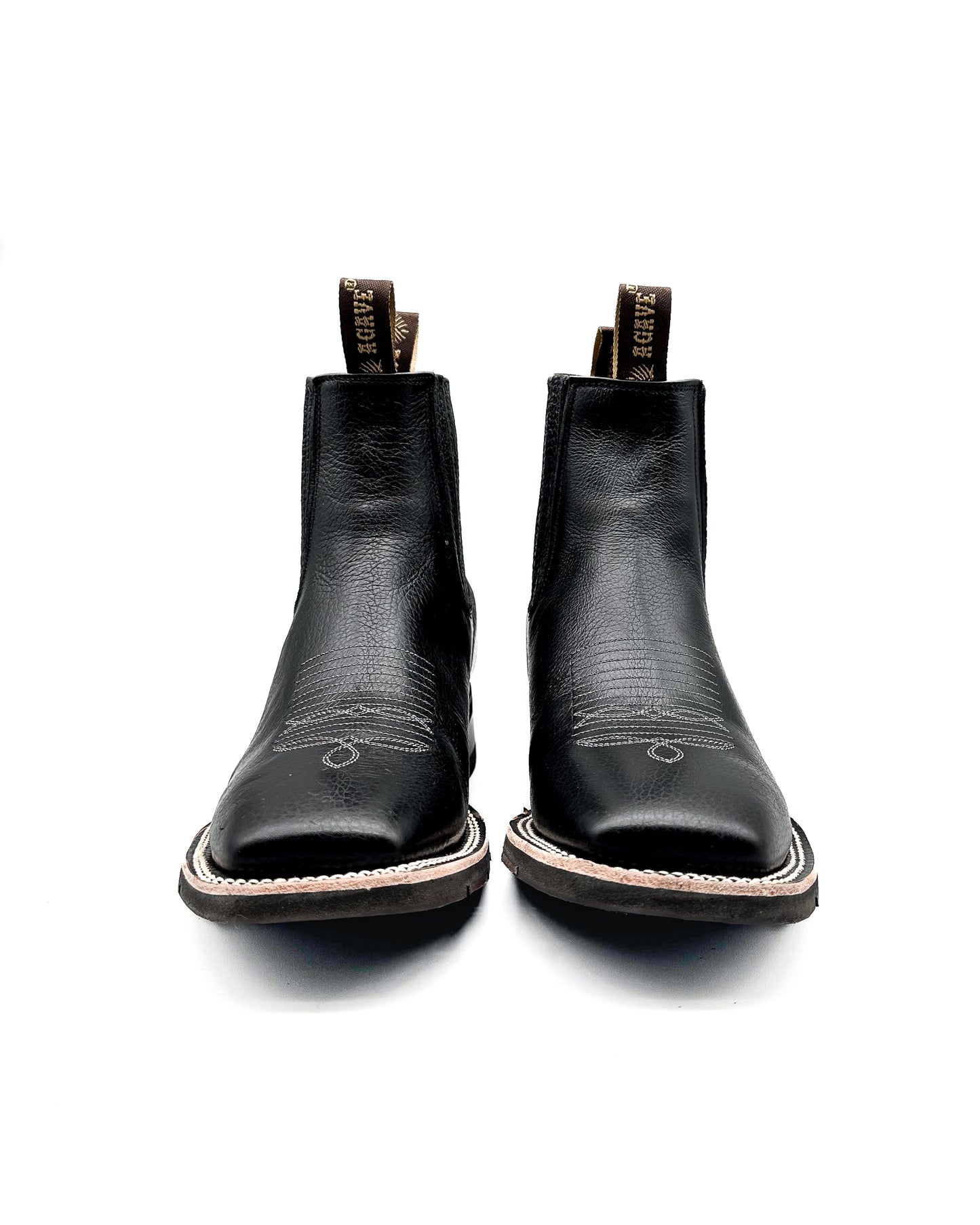 Ankle Boot Black Smooth Tumbled Rubber Sole