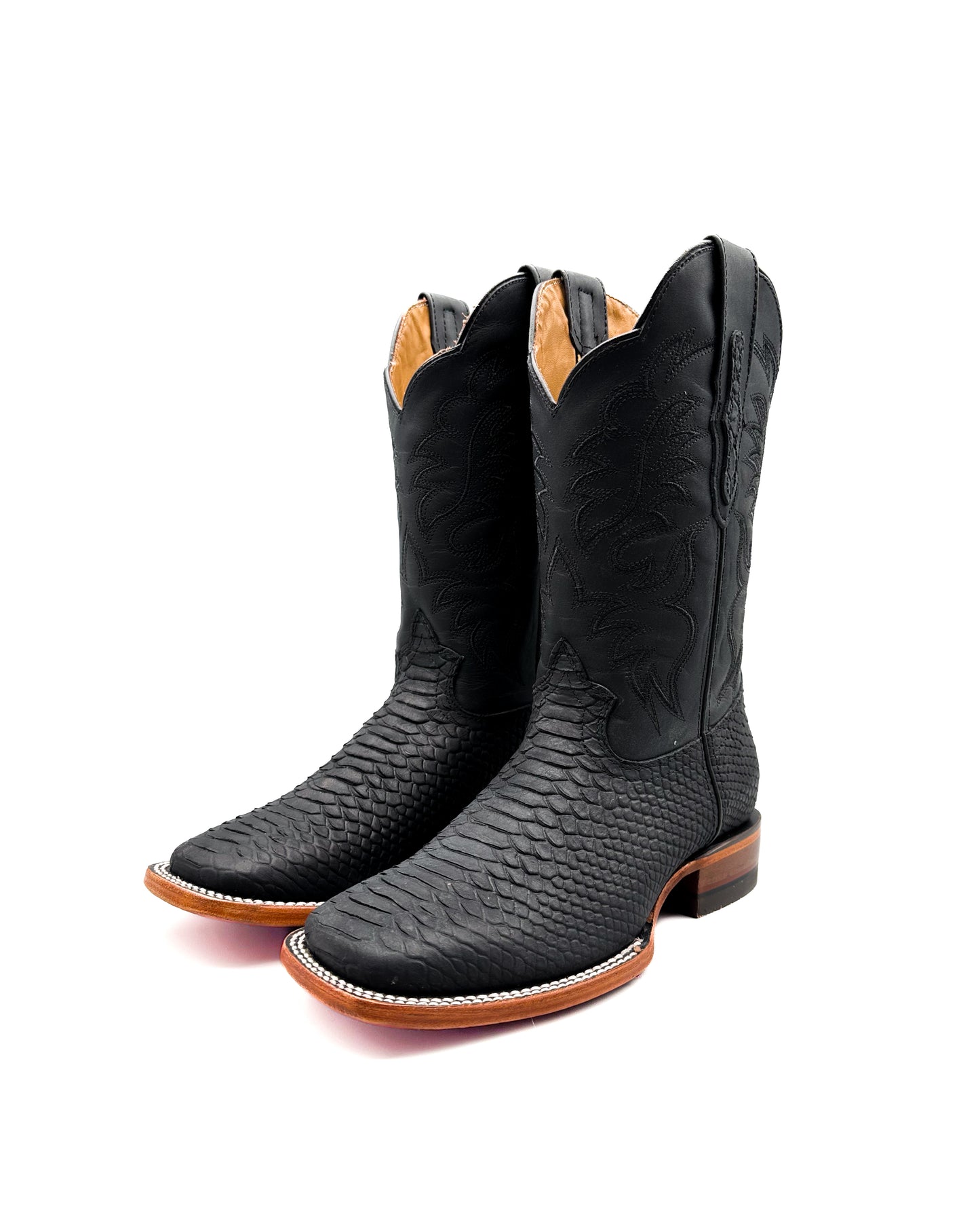 MATTE BLACK PYTHON | MEN’S COWBOY BOOTS