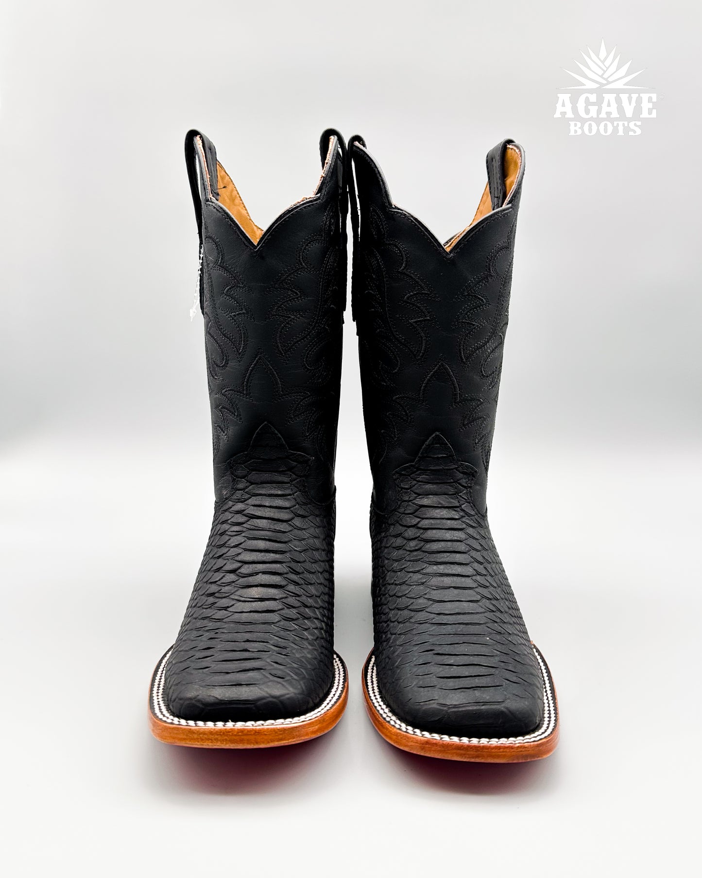 Cowboy Boot Matte Black Python
