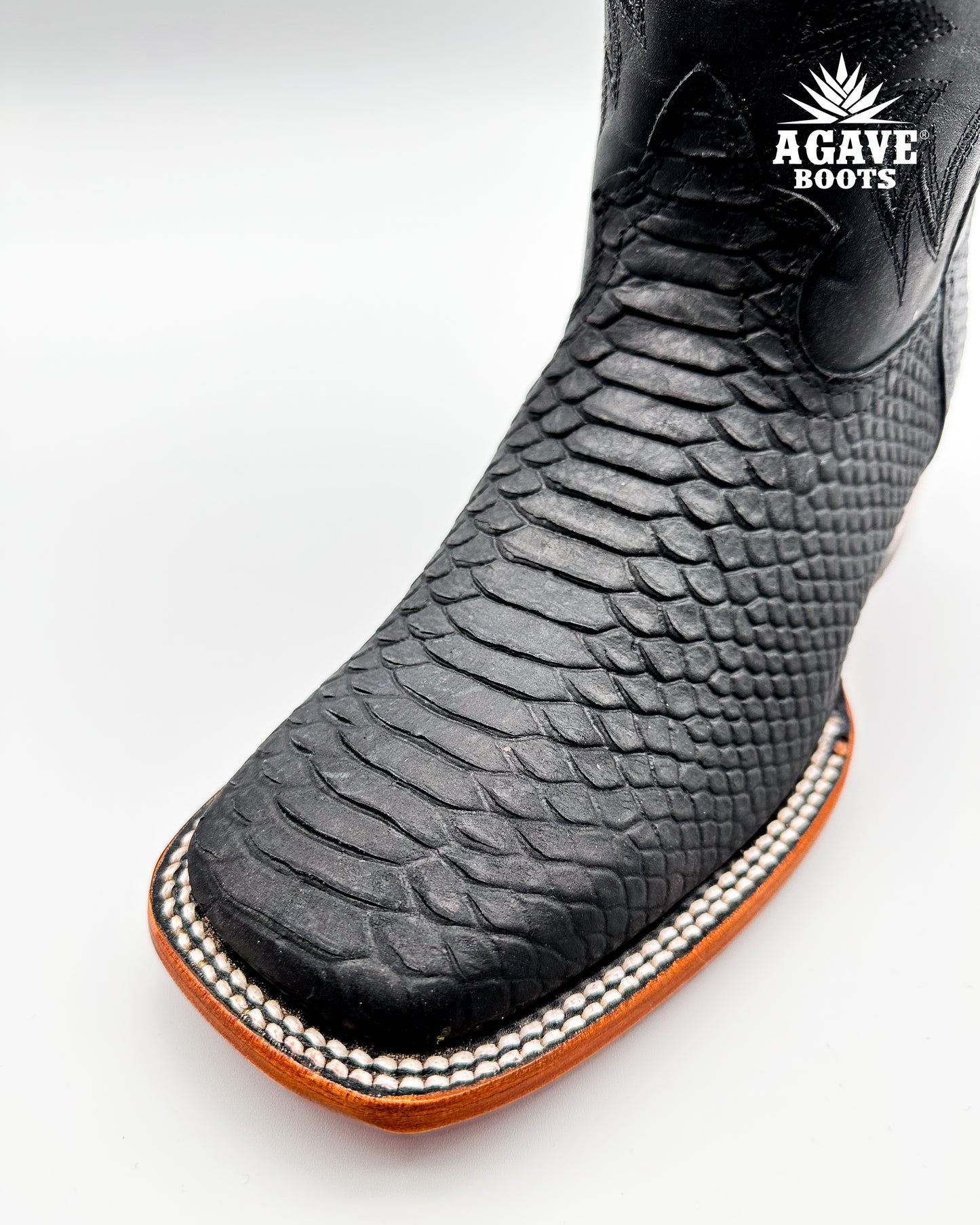 Cowboy Boot Matte Black Python