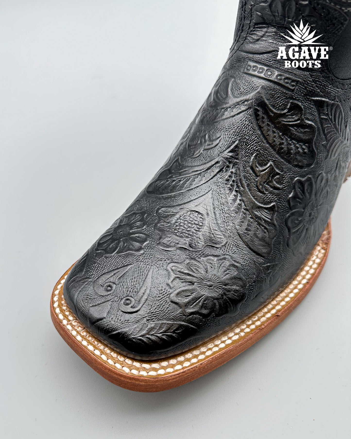 Cowboy Boot Black Tooled