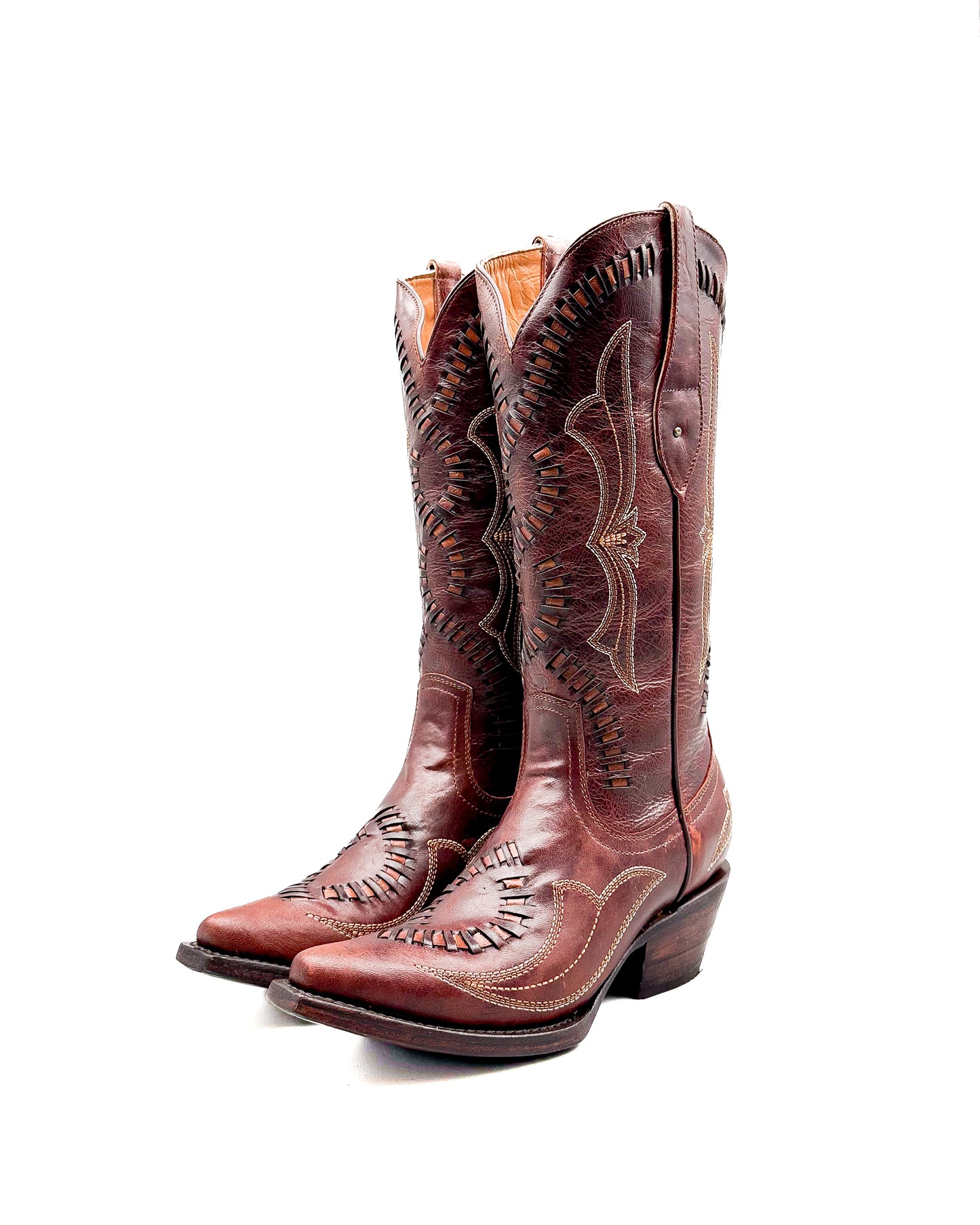 "OSLO" COGNAC | WOMEN TALL COWBOY BOOTS