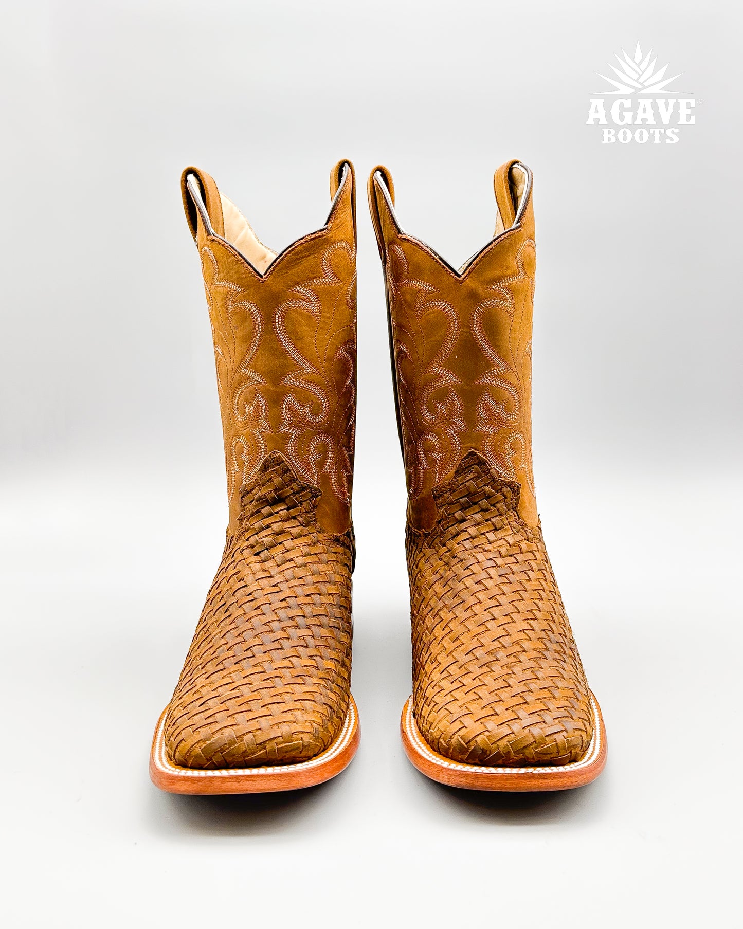 BASKET WEAVE PETATILLO HAND WOVEN | MEN SQUARE TOE WESTERN COWBOY BOOTS
