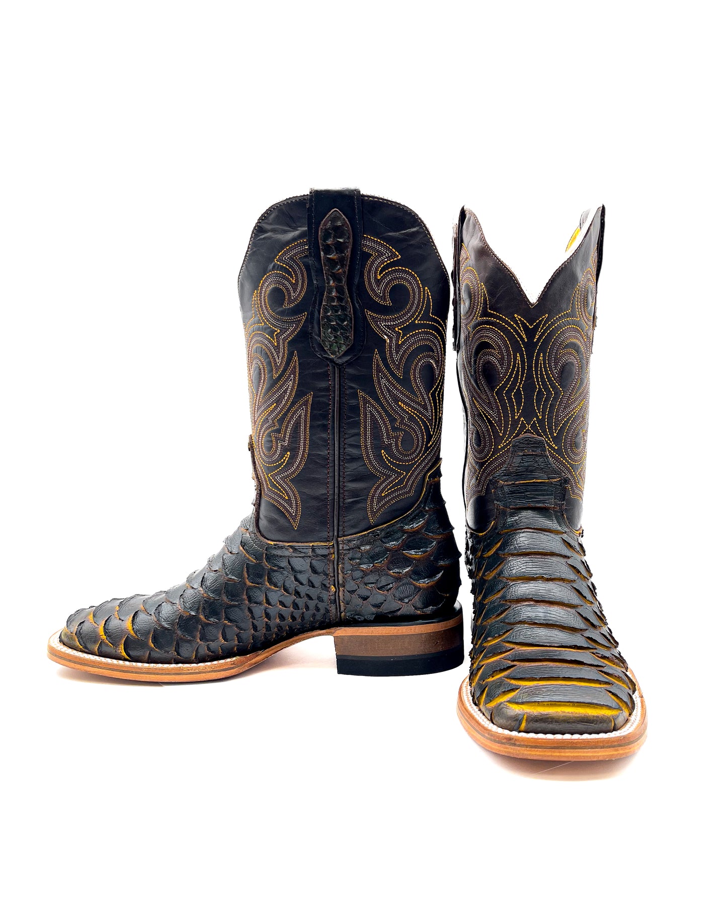Cowboy Boot Yellow Python