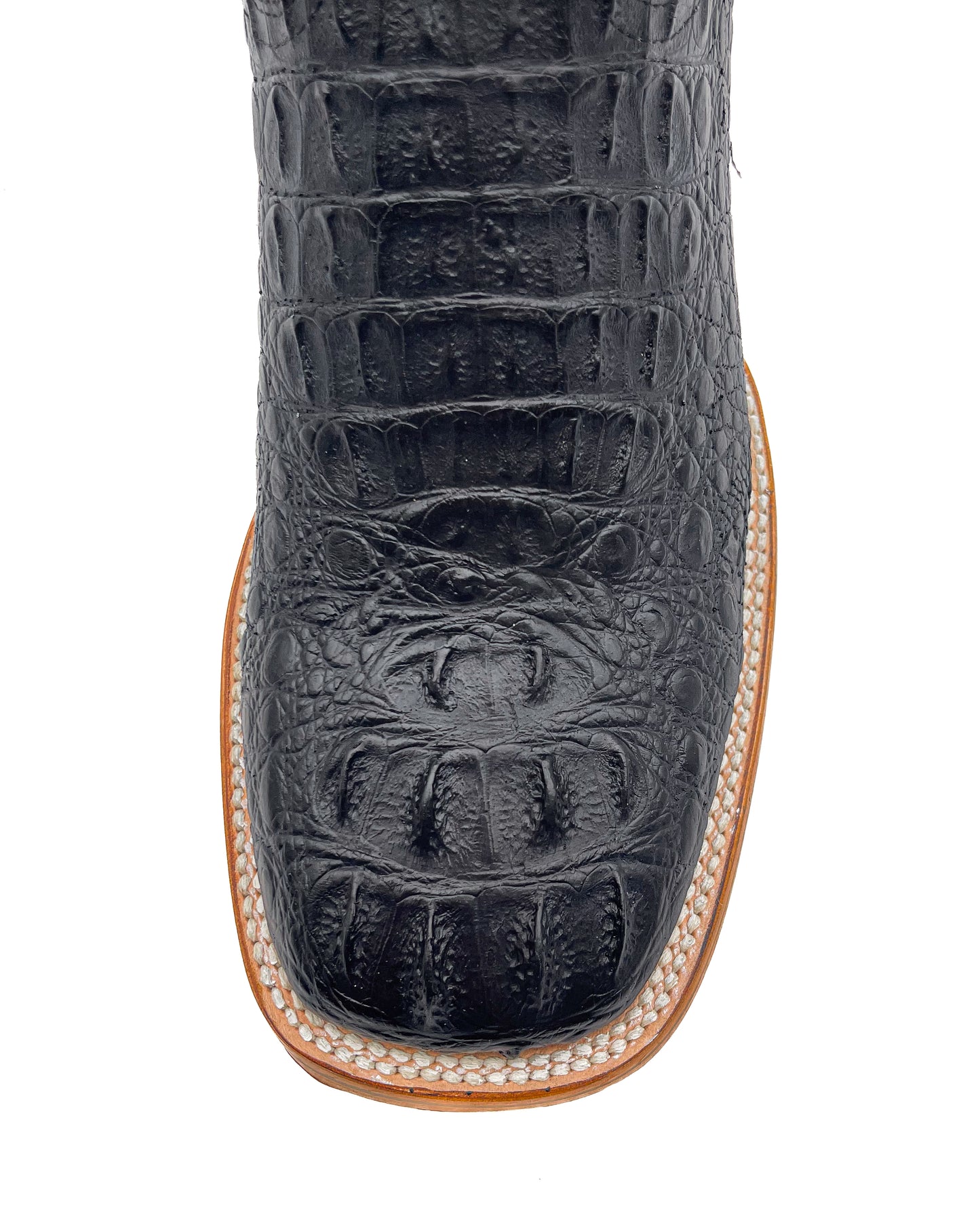 Cowboy Boot Black Caiman Hornback