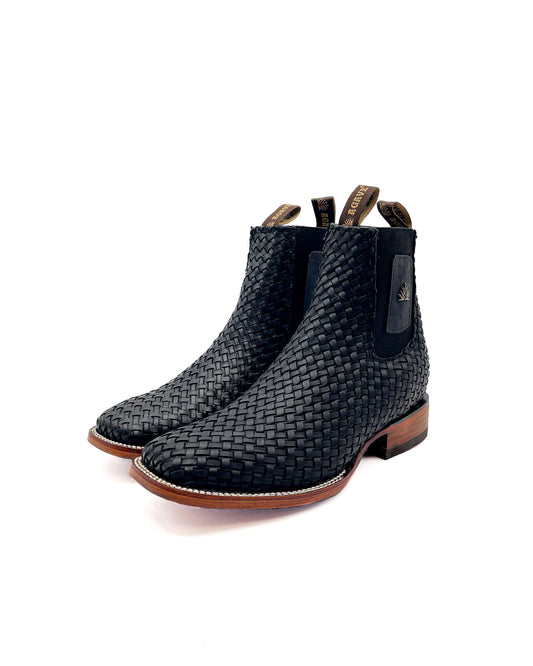 Ankle Boot Weave Woven Black